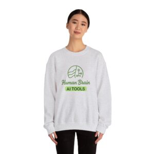Human Brain Plus AI Tools – Smart Productivity Tech Crewneck Sweatshirt