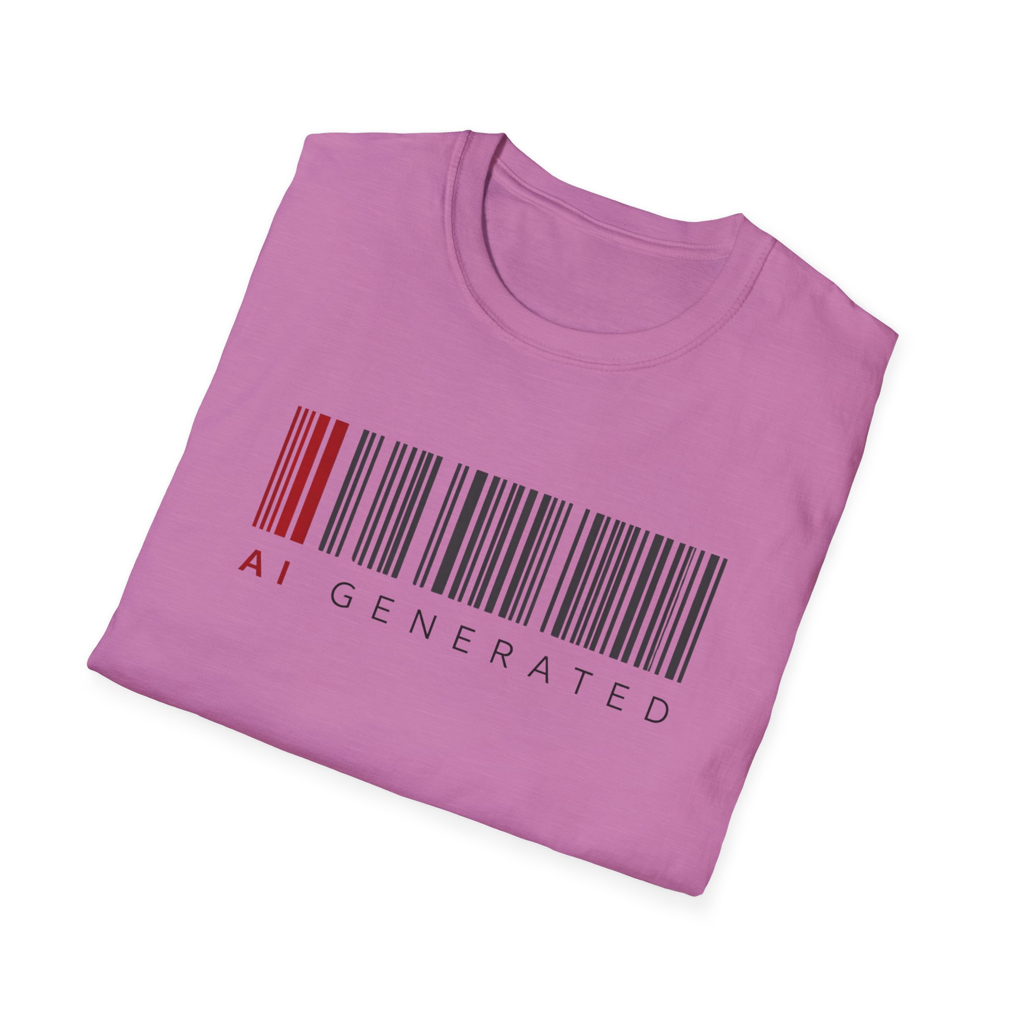 AI Generated Barcode Dark Minimalist Generative Art Graphic T-Shirt - Image 125
