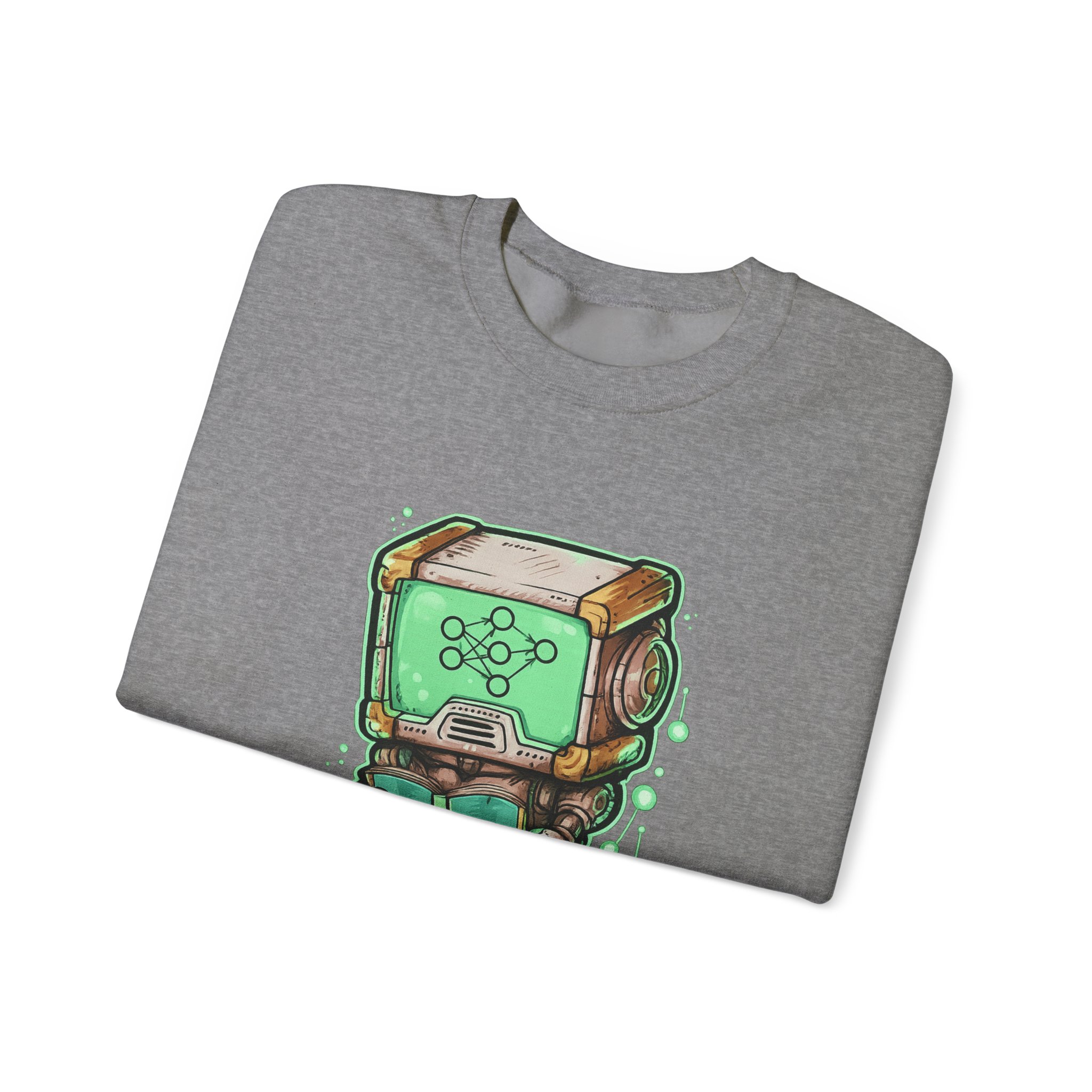 AI Robot Reading Sweatshirt | Neural Network Hoodie for ML Engineers - Image 52