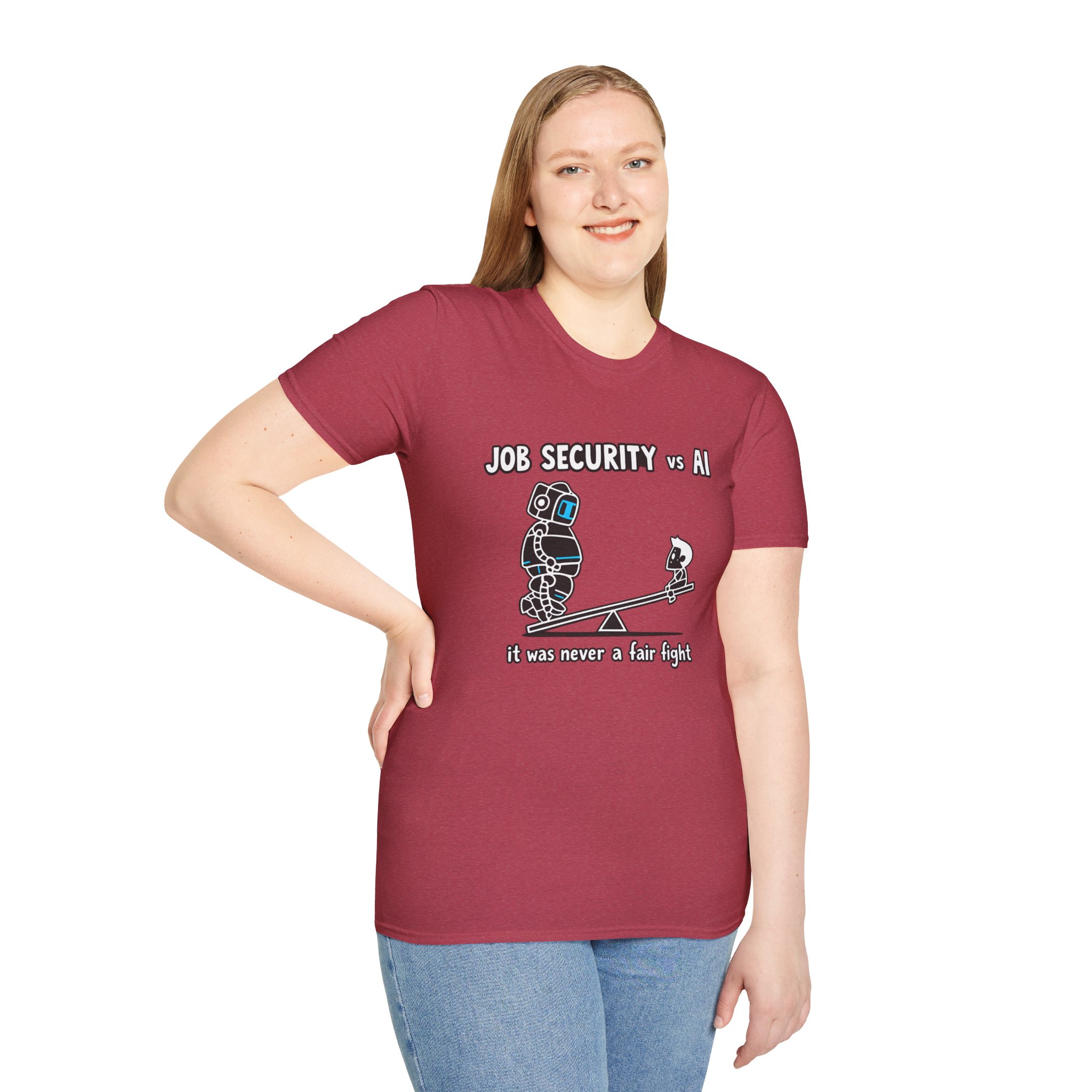 POV You're An AI And It's Monday – Funny Tired Robot Graphic T-Shirt - Image 137