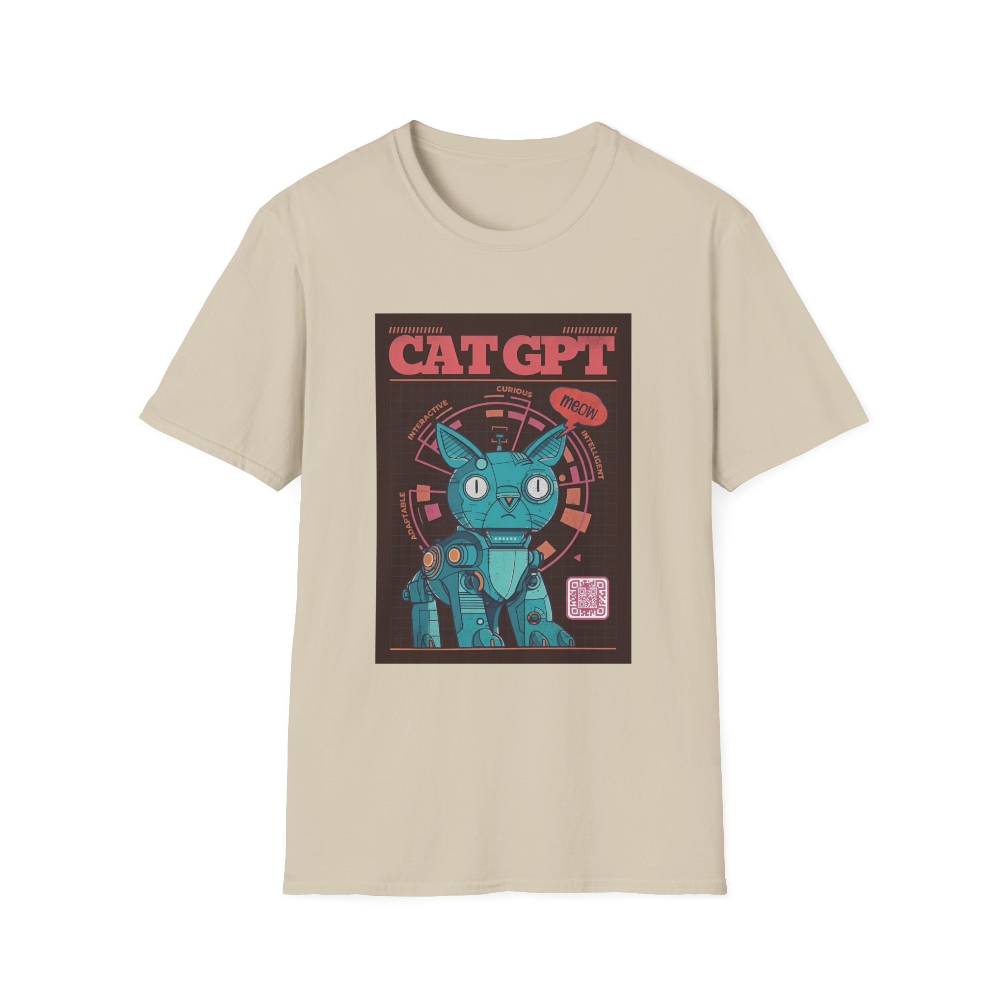 Robot Cat AI Tee | Funny Cyberpunk Cat Shirt for Tech Lovers - Image 55