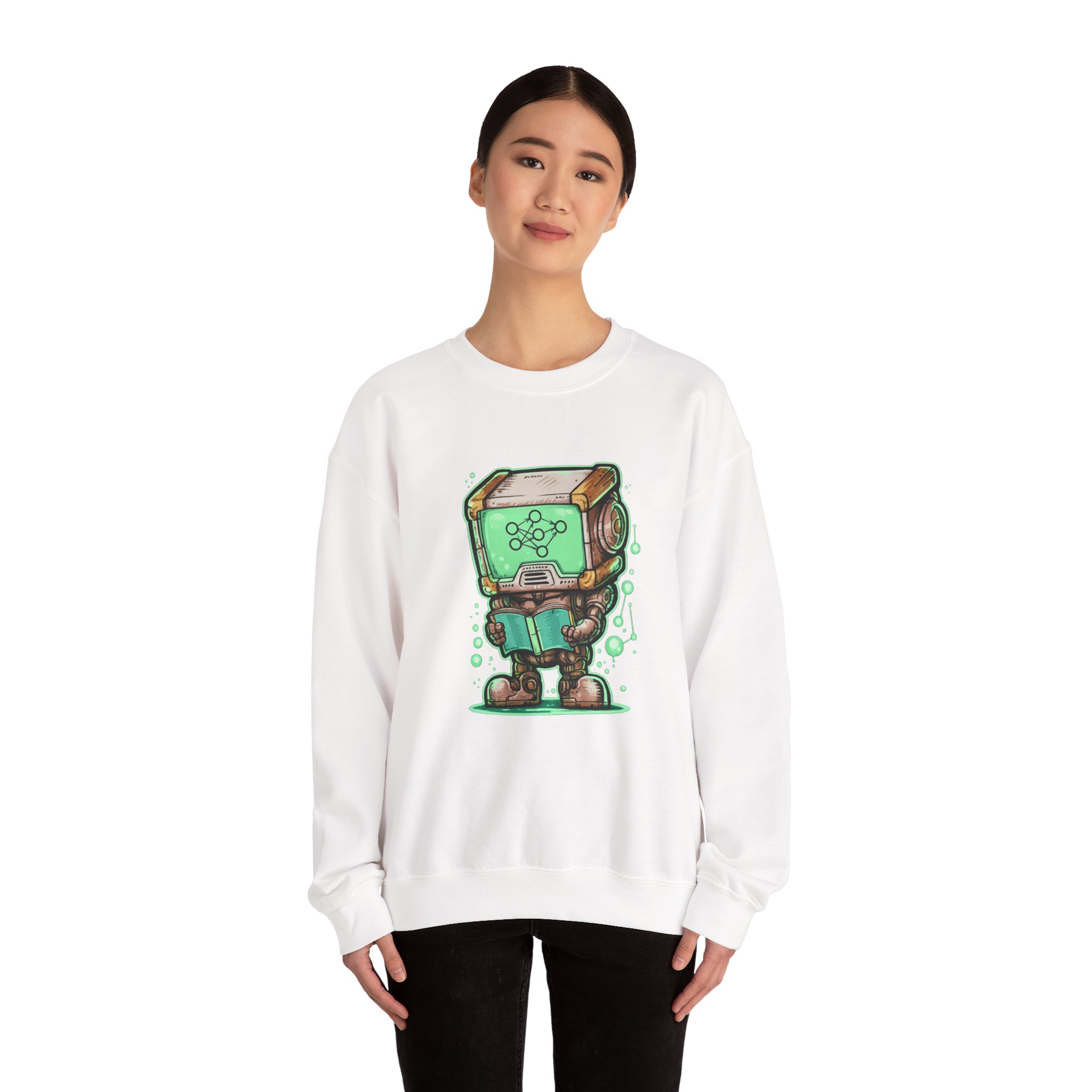 AI Robot Reading Sweatshirt | Neural Network Hoodie for ML Engineers - Image 8