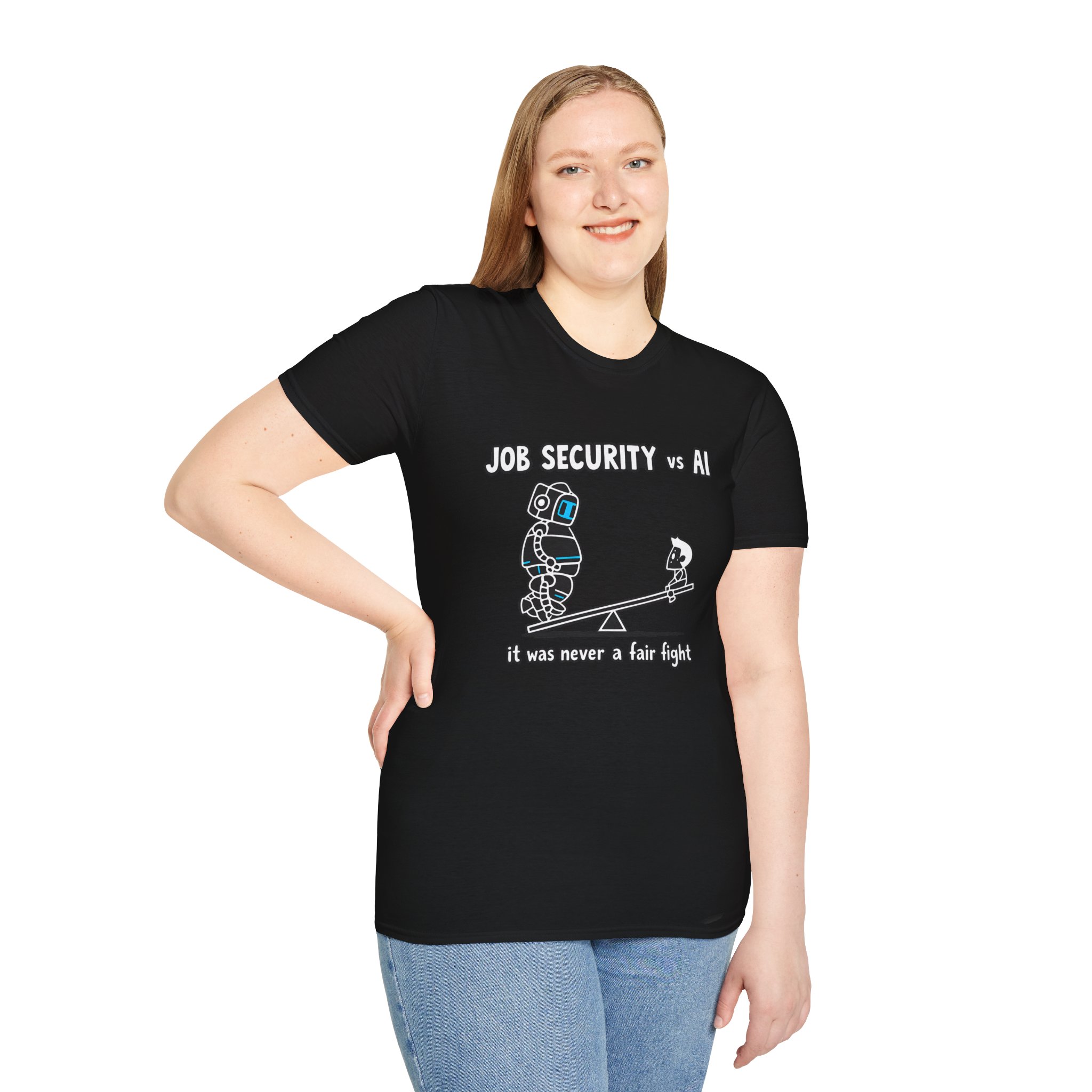POV You're An AI And It's Monday – Funny Tired Robot Graphic T-Shirt - Image 27