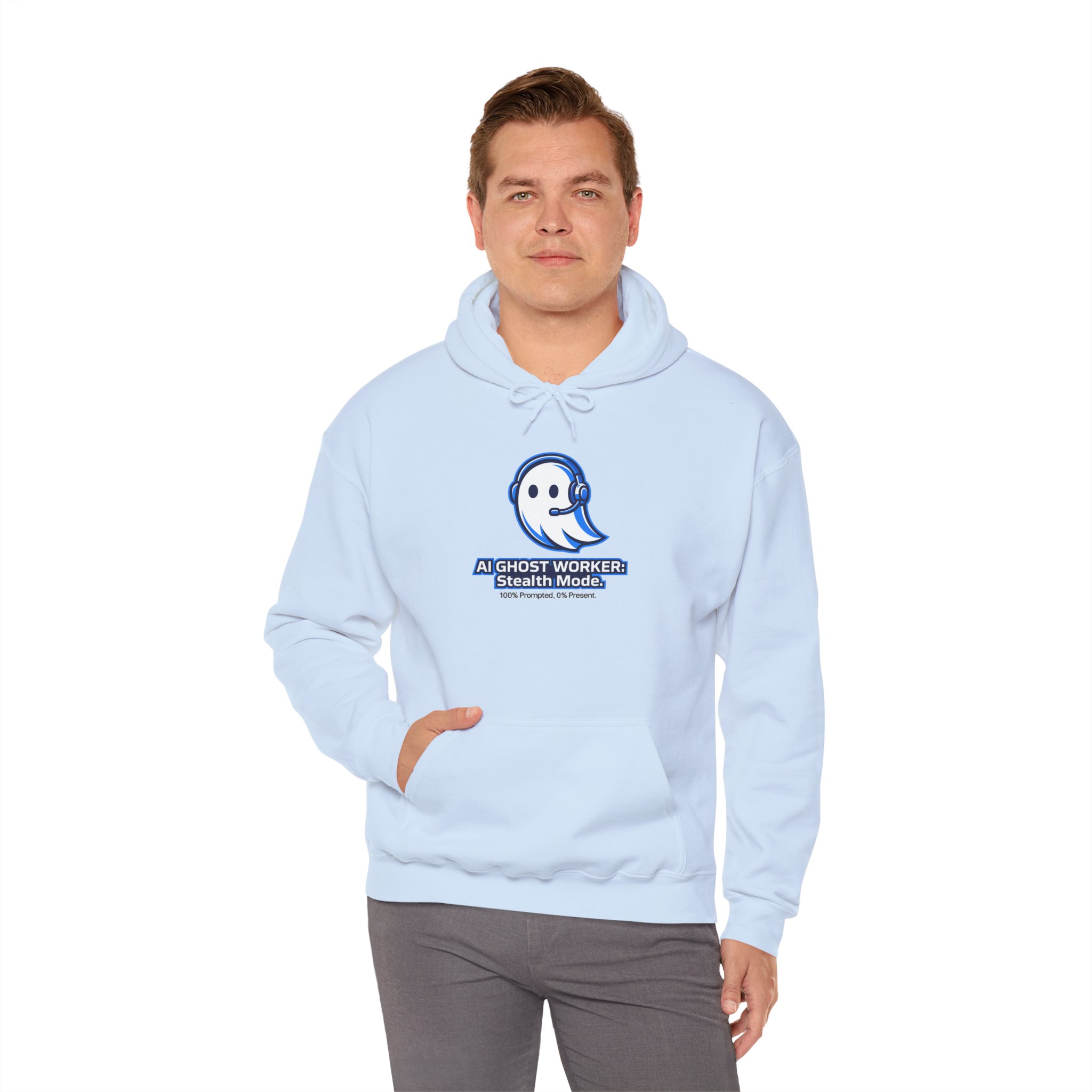 AI Ghost Worker Stealth Mode – 100% Prompted 0% Present Funny Hoodie - Image 69