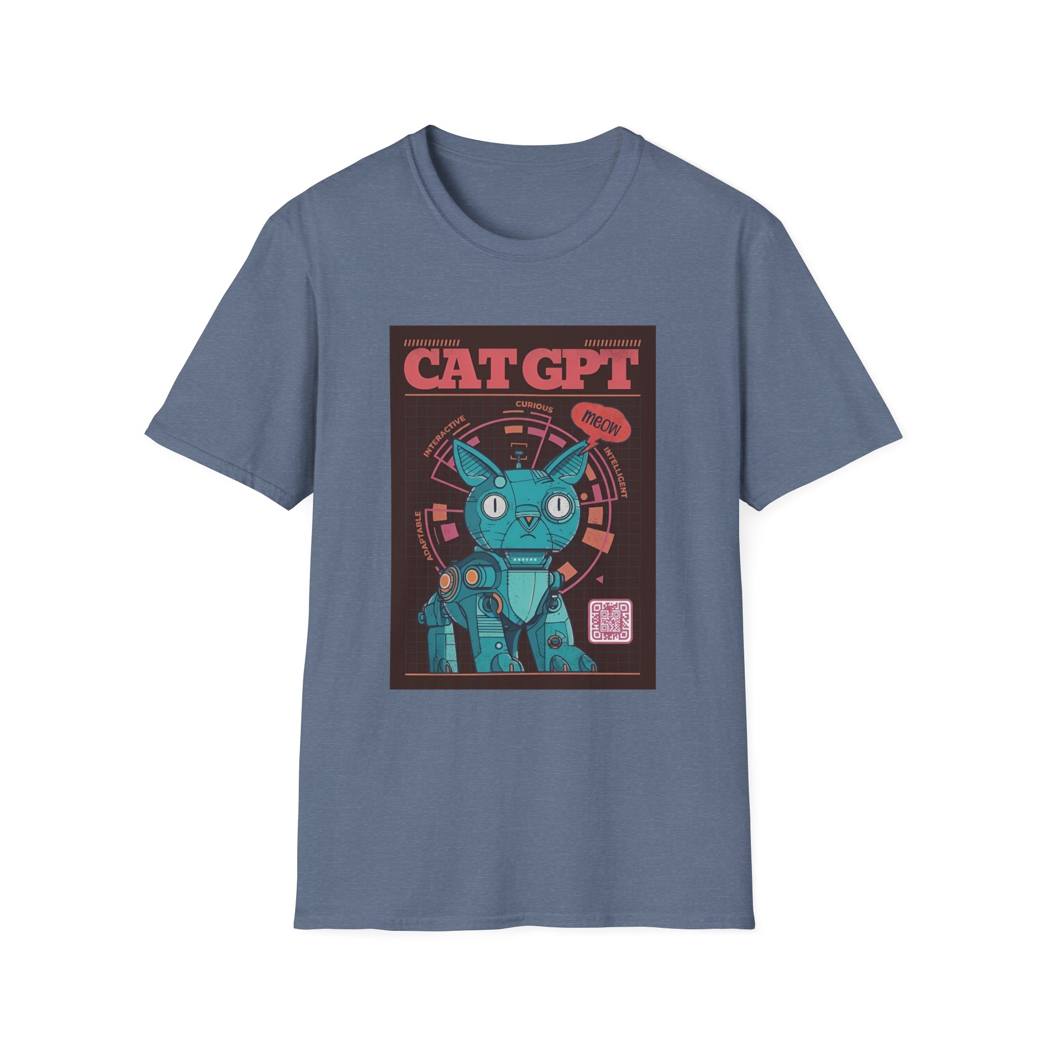 Robot Cat AI Tee | Funny Cyberpunk Cat Shirt for Tech Lovers - Image 64