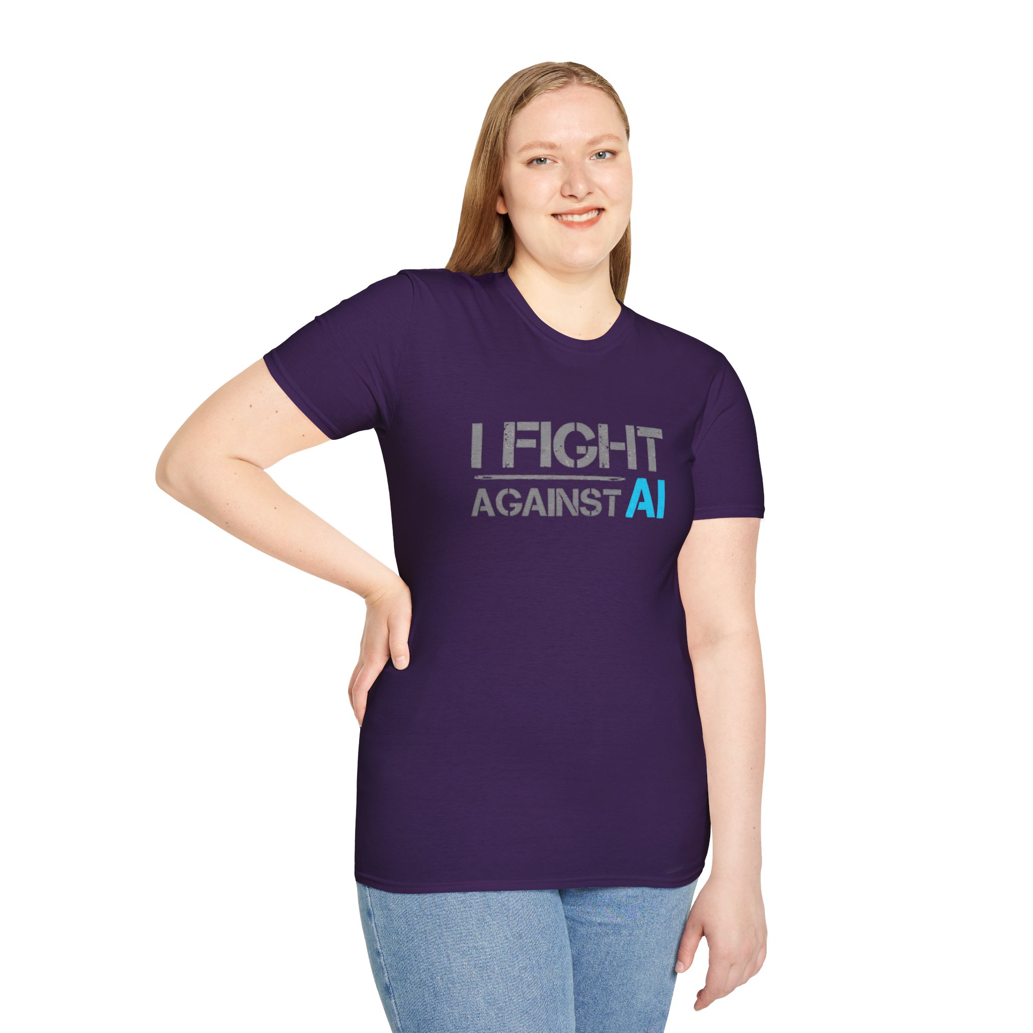 I Fight Against AI – Anti-AI Resistance Graphic T-Shirt for Creatives - Image 55