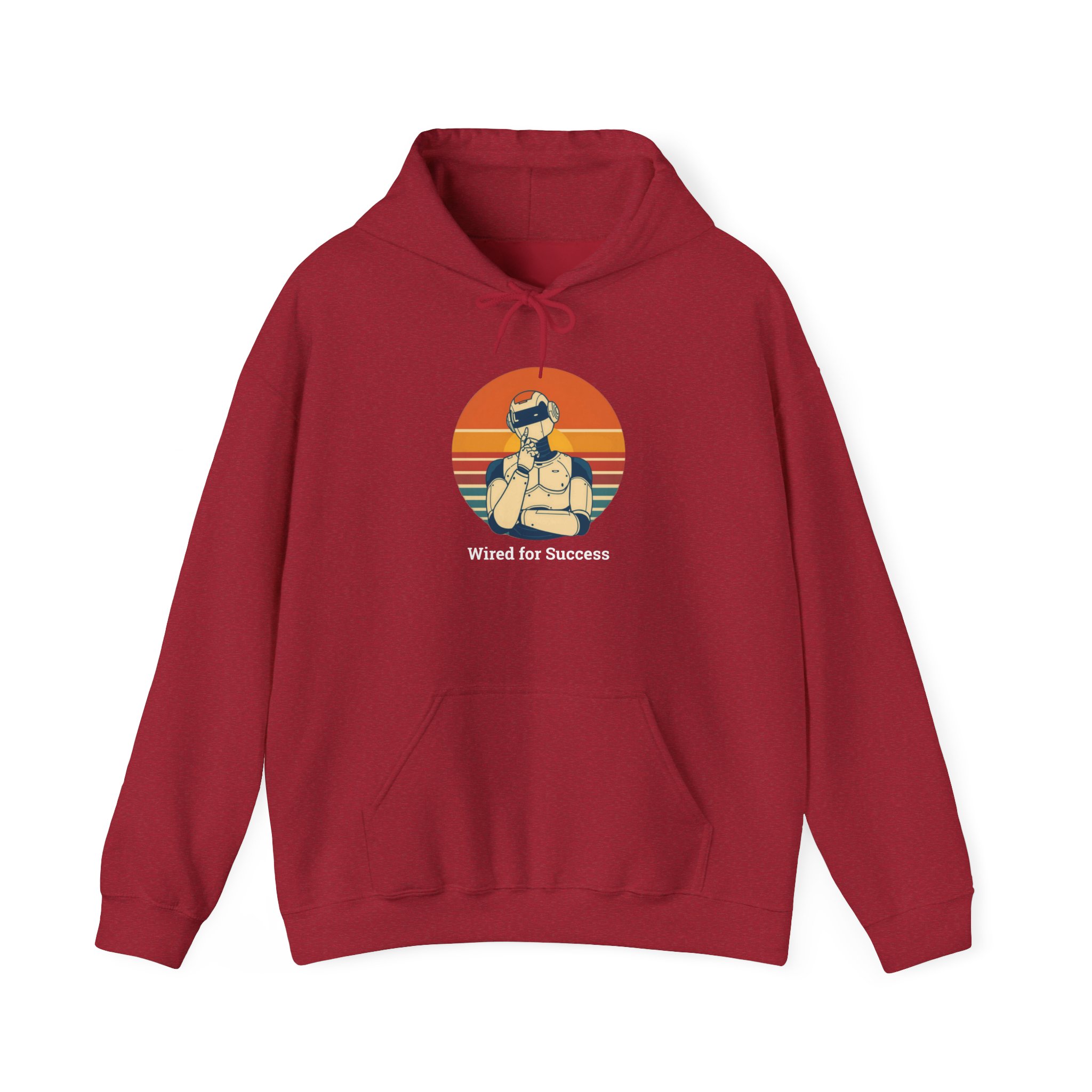 Wired for Success Retro Robot AI Hoodie Tech Gift Hooded Sweatshirt - Image 81