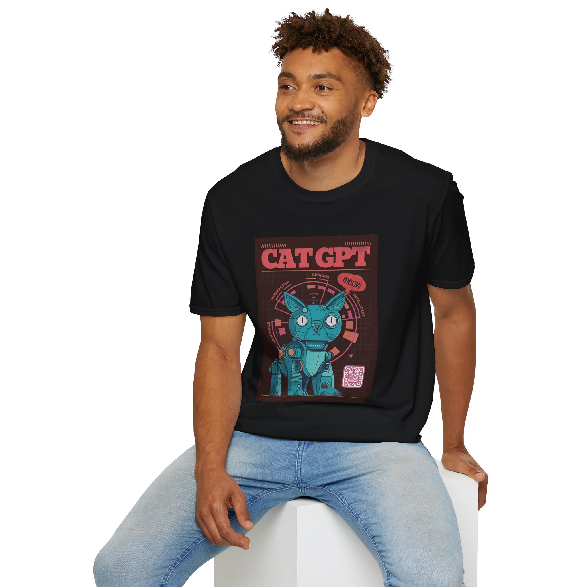 Robot Cat AI Tee | Funny Cyberpunk Cat Shirt for Tech Lovers - Image 53
