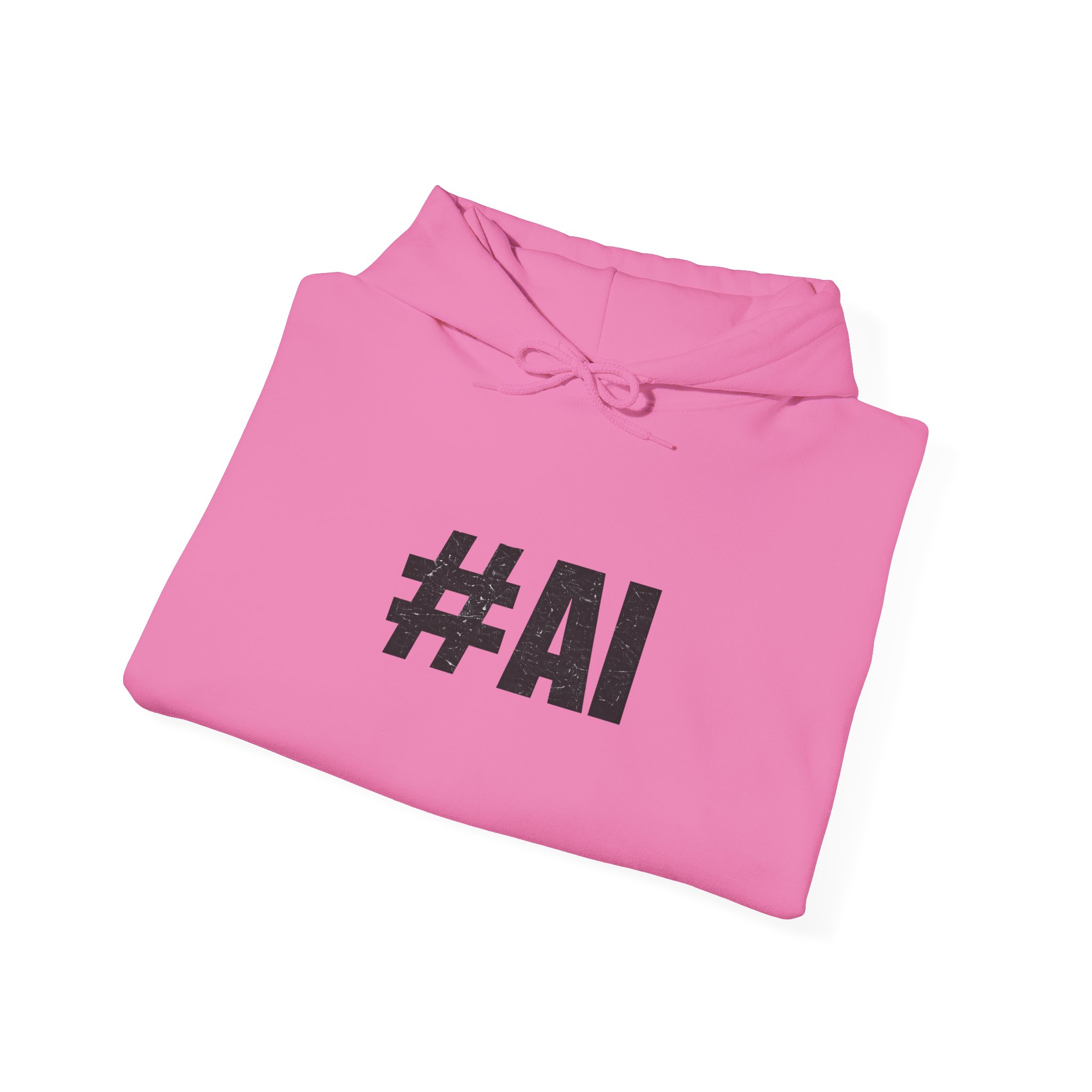 #AI Distressed Dark Minimalist Artificial Intelligence Pullover Hoodie - Image 112