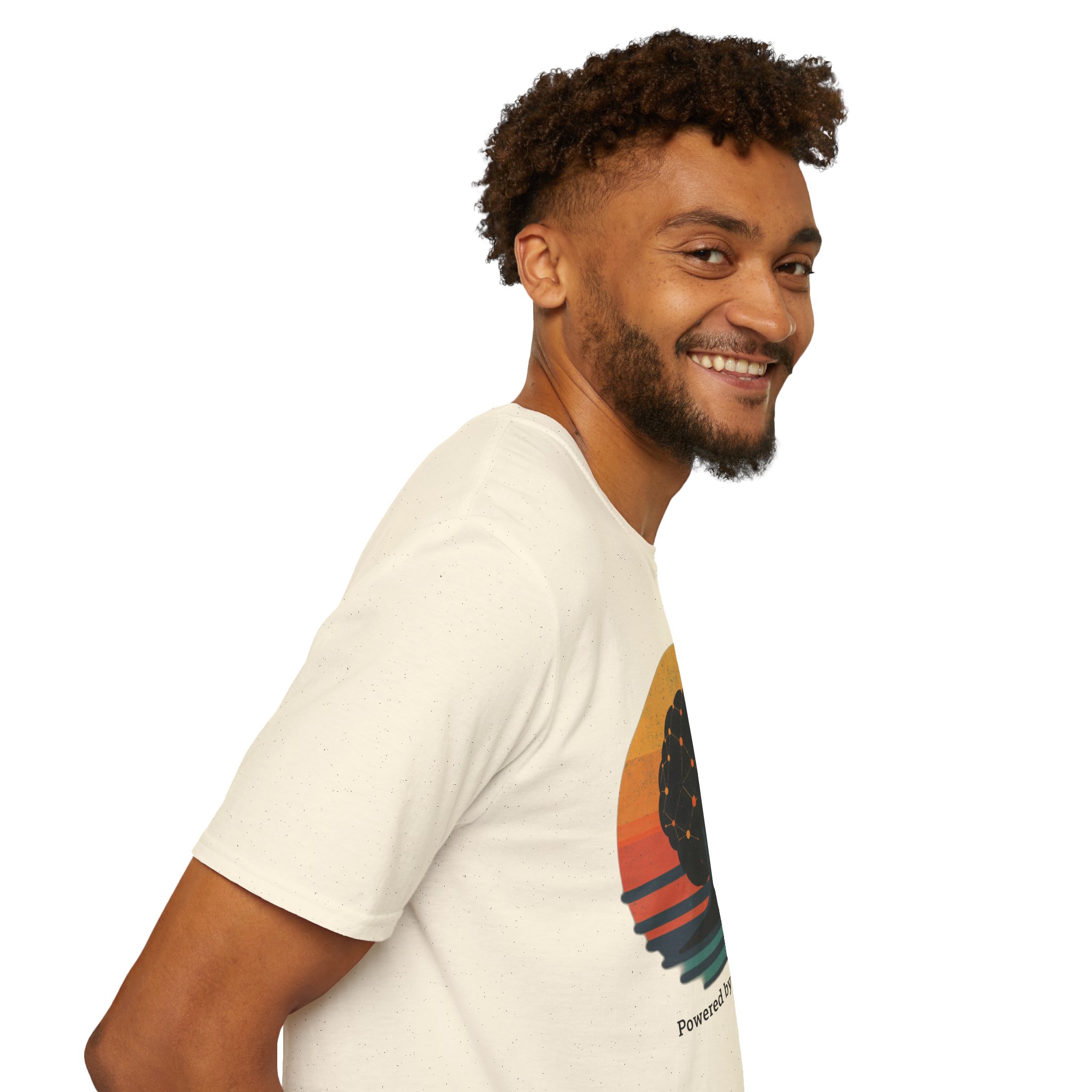 Powered by Neural Nets Retro Sunset Neural Network Tree AI T-Shirt - Image 52