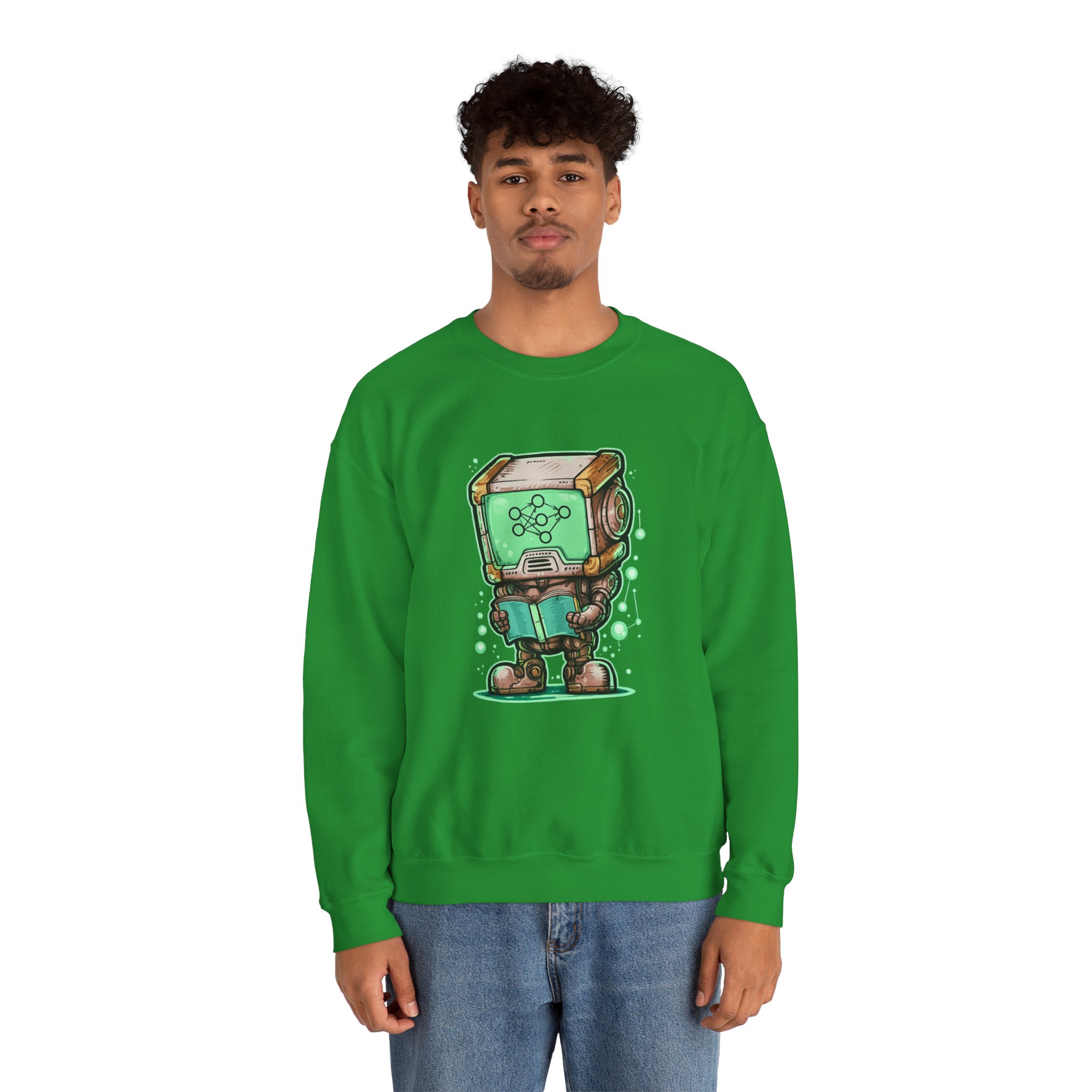 AI Robot Reading Sweatshirt | Neural Network Hoodie for ML Engineers - Image 61
