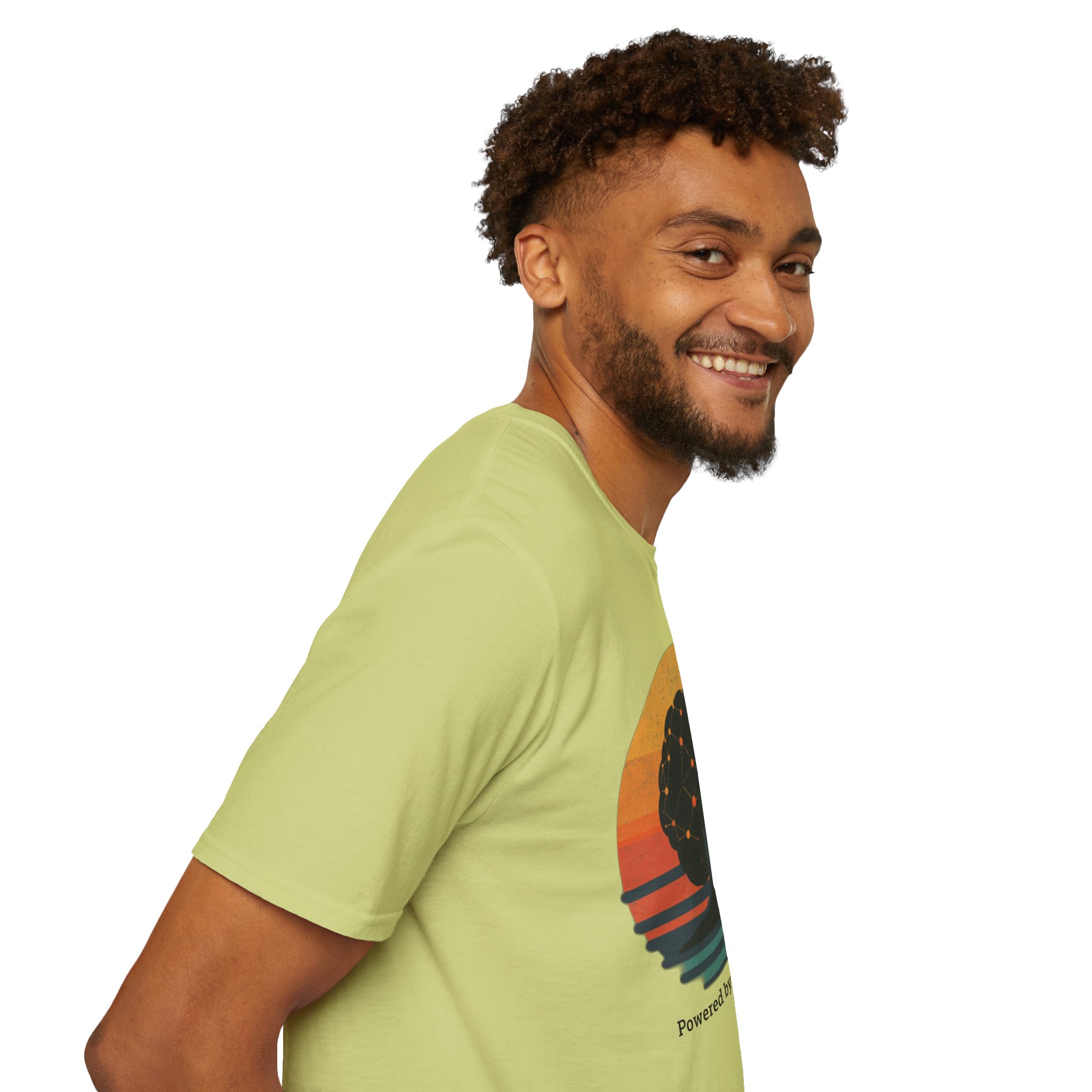 Powered by Neural Nets Retro Sunset Neural Network Tree AI T-Shirt - Image 70