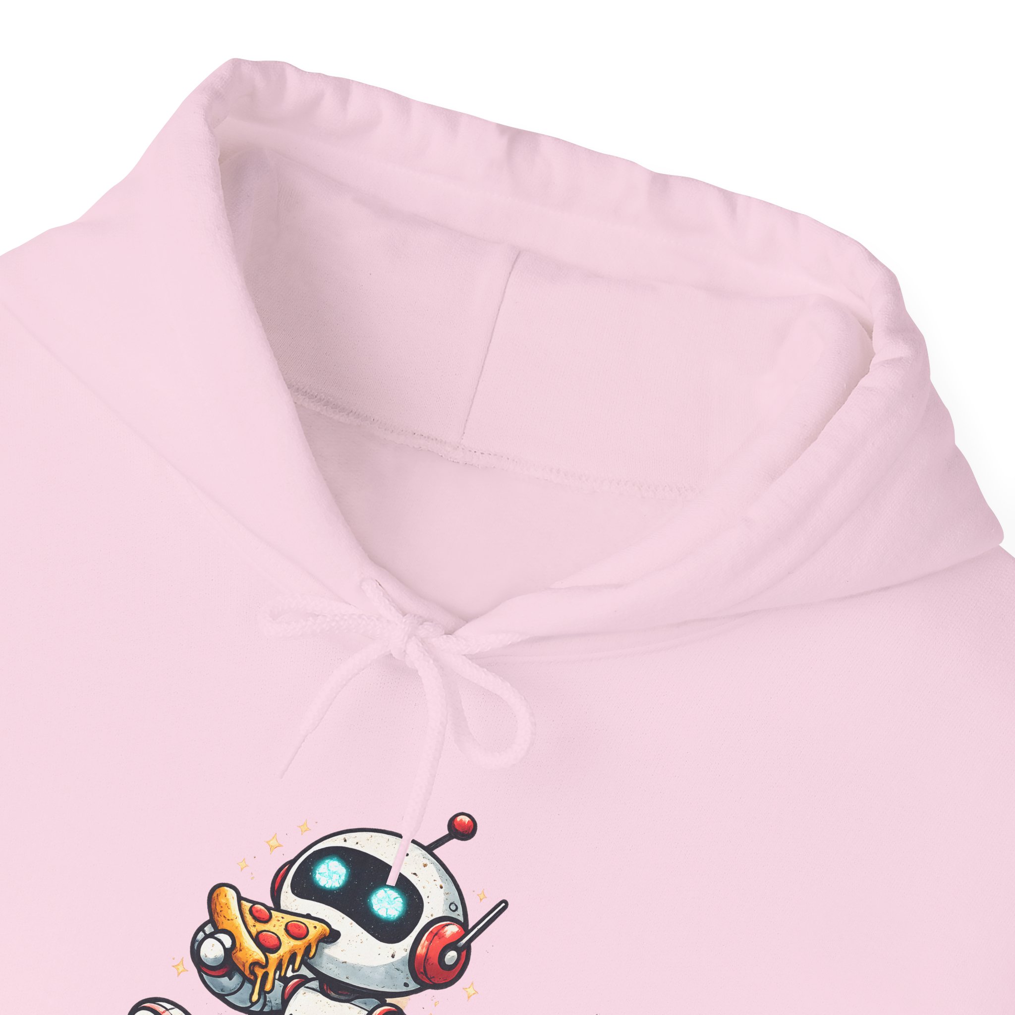 Robot Eating Pizza – Cute AI Tech Humor Graphic Pullover Hoodie - Image 149