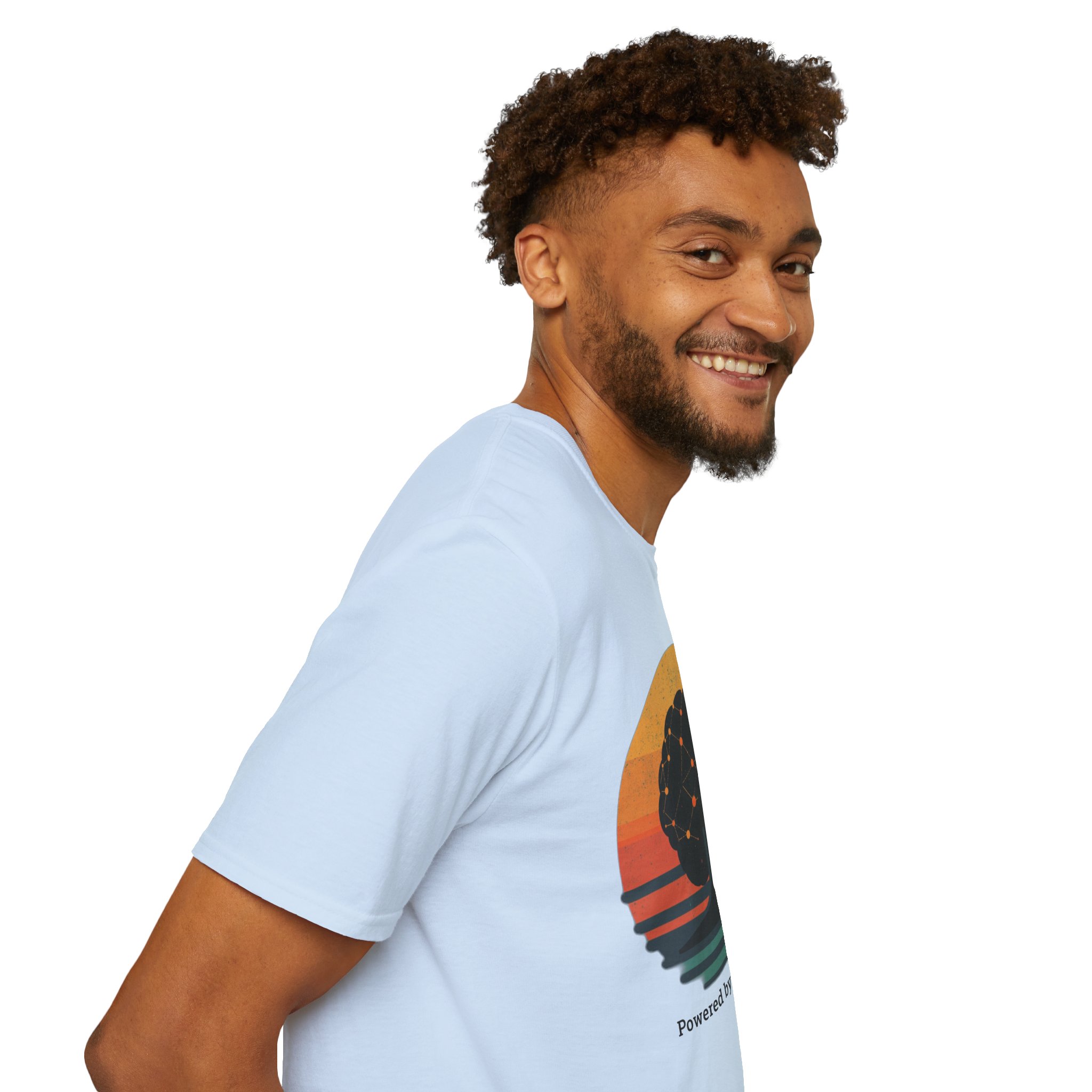 Powered by Neural Nets Retro Sunset Neural Network Tree AI T-Shirt - Image 97
