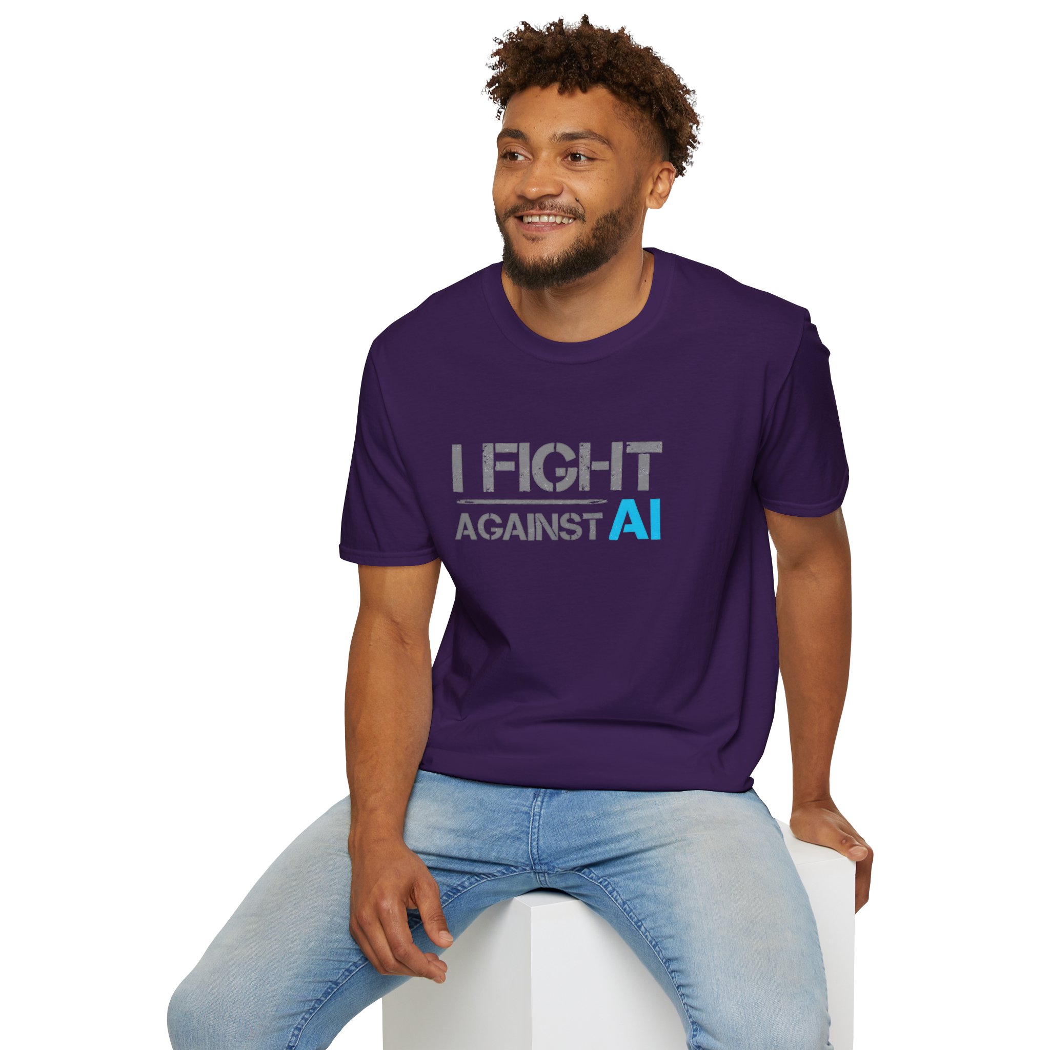 I Fight Against AI – Anti-AI Resistance Graphic T-Shirt for Creatives - Image 59