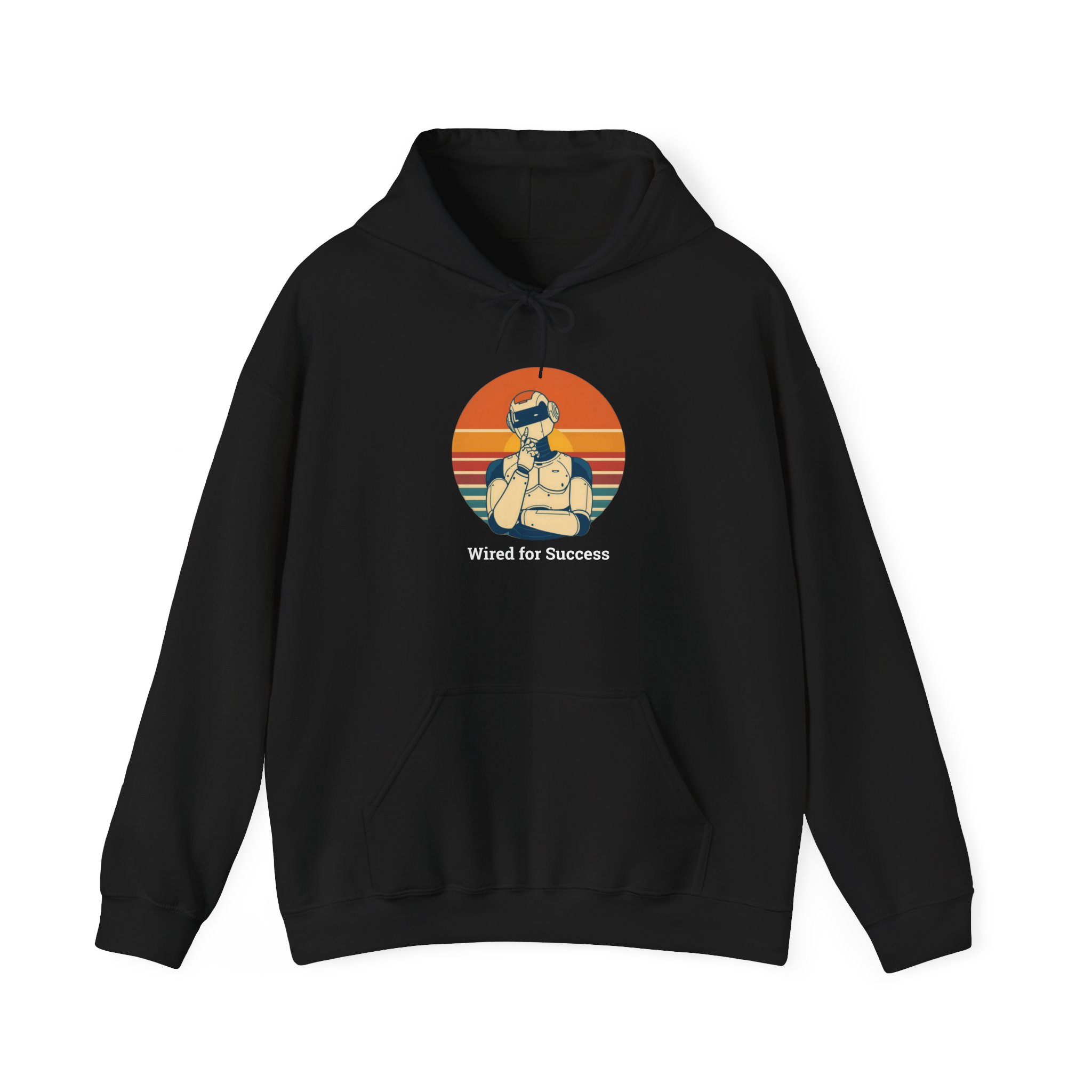 Wired for Success Retro Robot AI Hoodie Tech Gift Hooded Sweatshirt - Image 9
