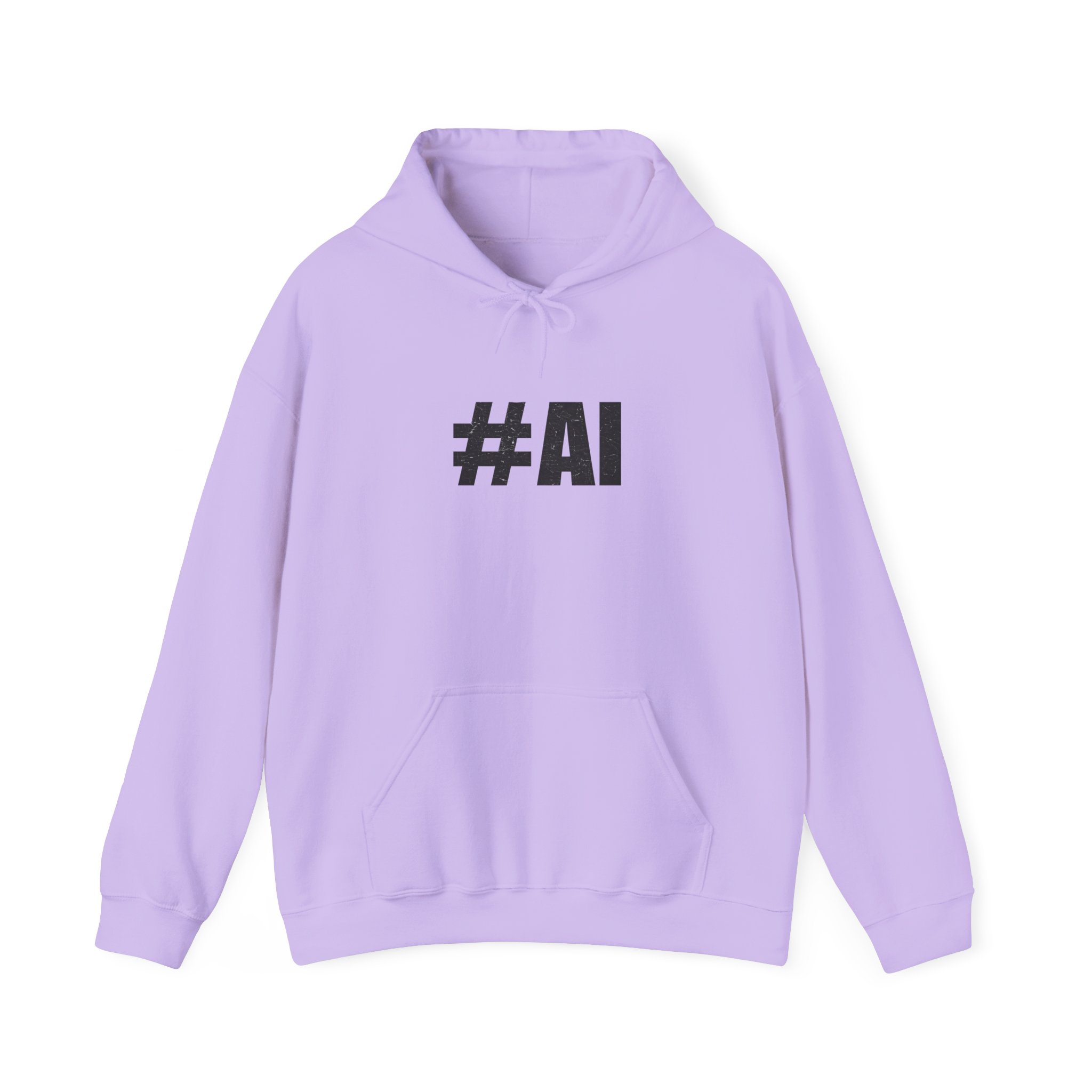 #AI Distressed Dark Minimalist Artificial Intelligence Pullover Hoodie - Image 85