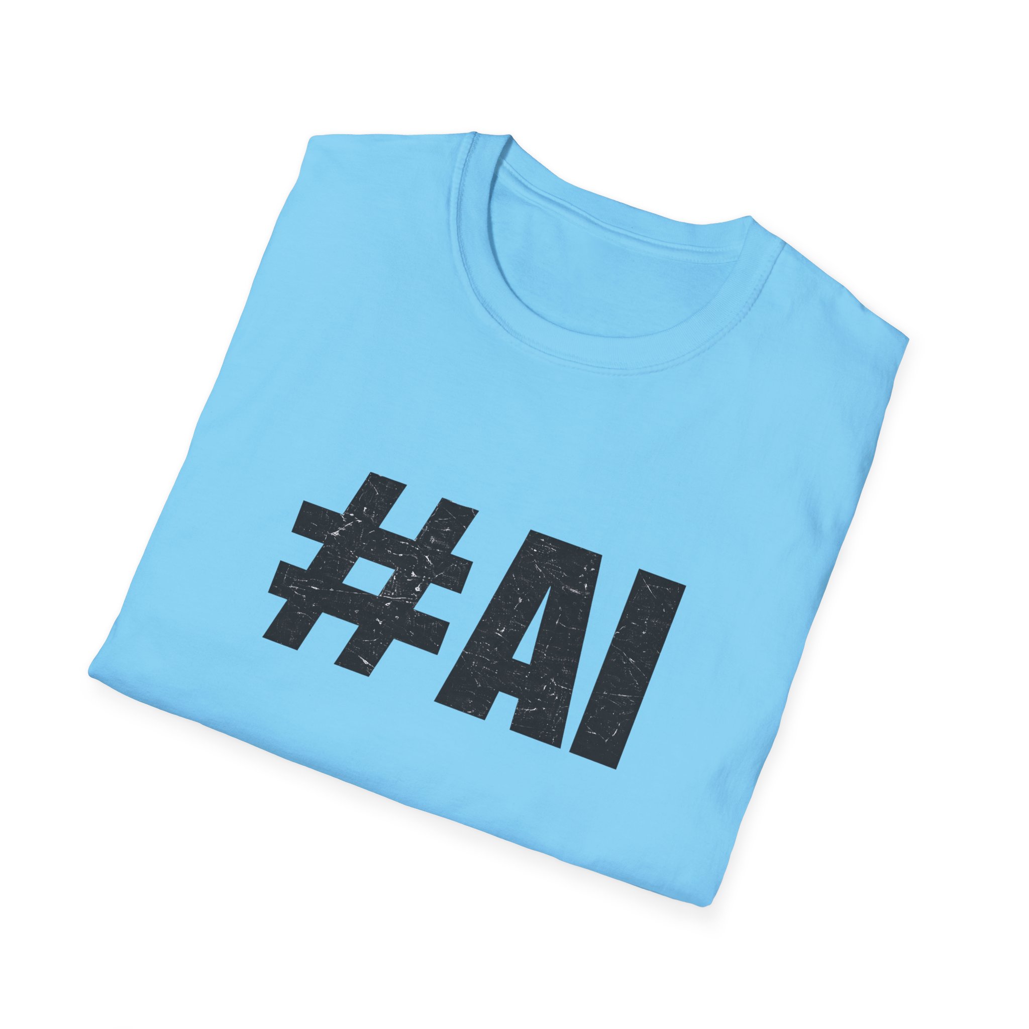 #AI Distressed Dark Minimalist Artificial Intelligence Graphic T-Shirt - Image 103