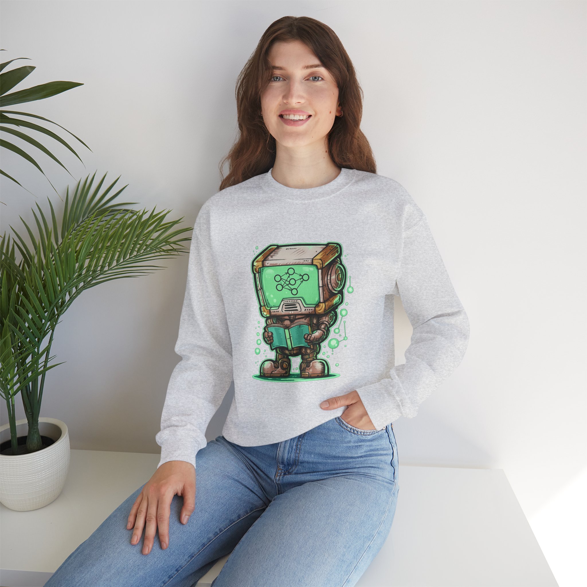 AI Robot Reading Sweatshirt | Neural Network Hoodie for ML Engineers - Image 20