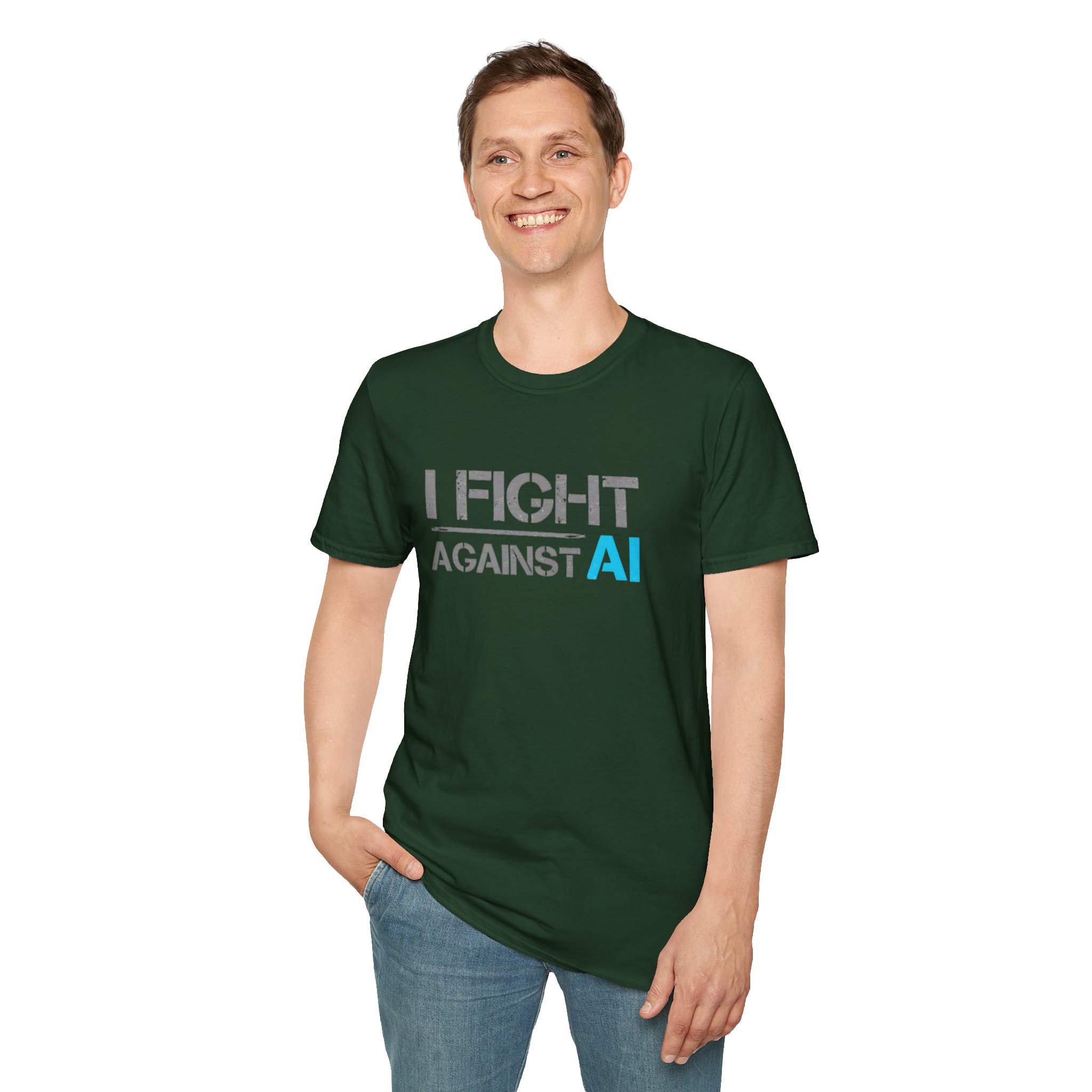I Fight Against AI – Anti-AI Resistance Graphic T-Shirt for Creatives - Image 76
