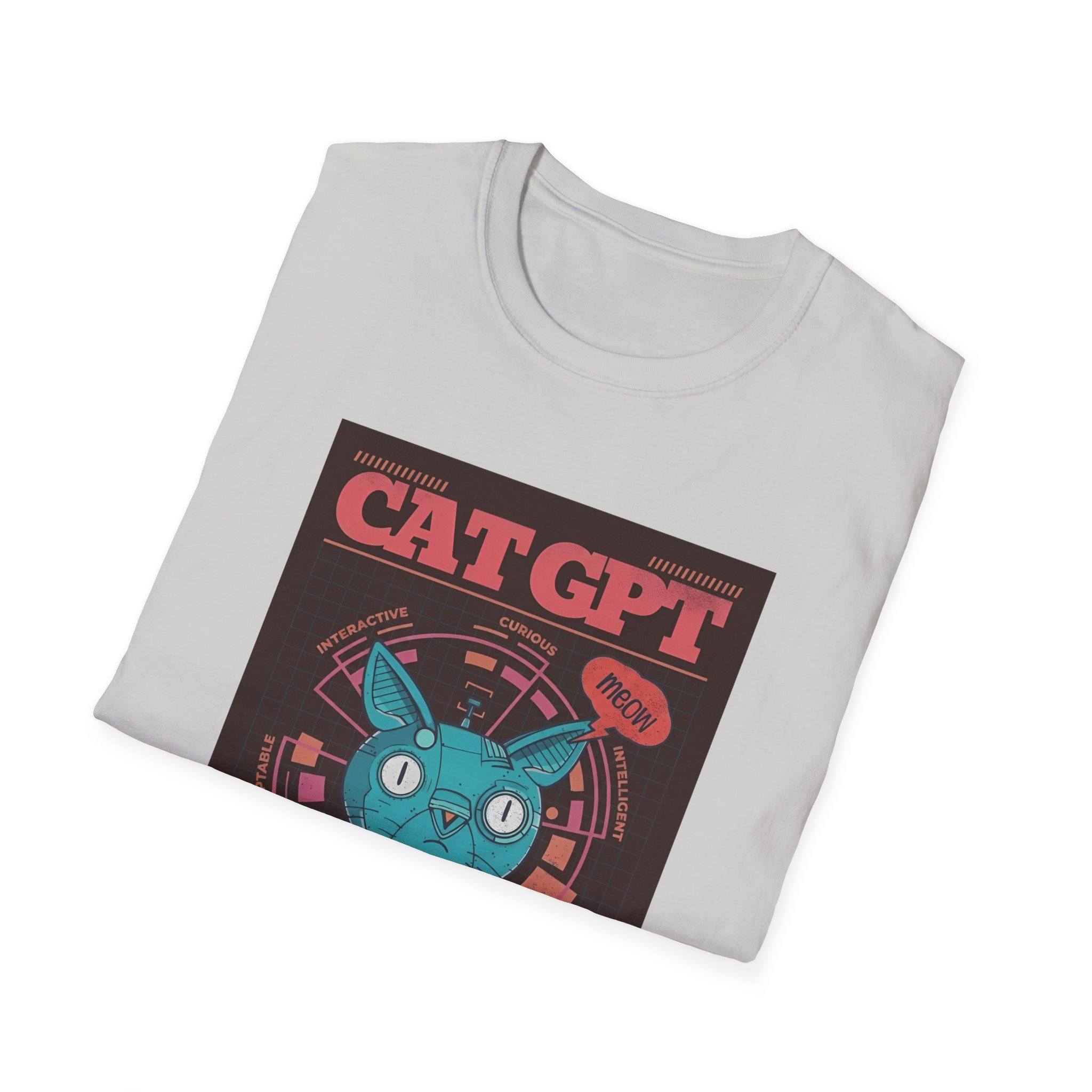Robot Cat AI Tee | Funny Cyberpunk Cat Shirt for Tech Lovers - Image 85