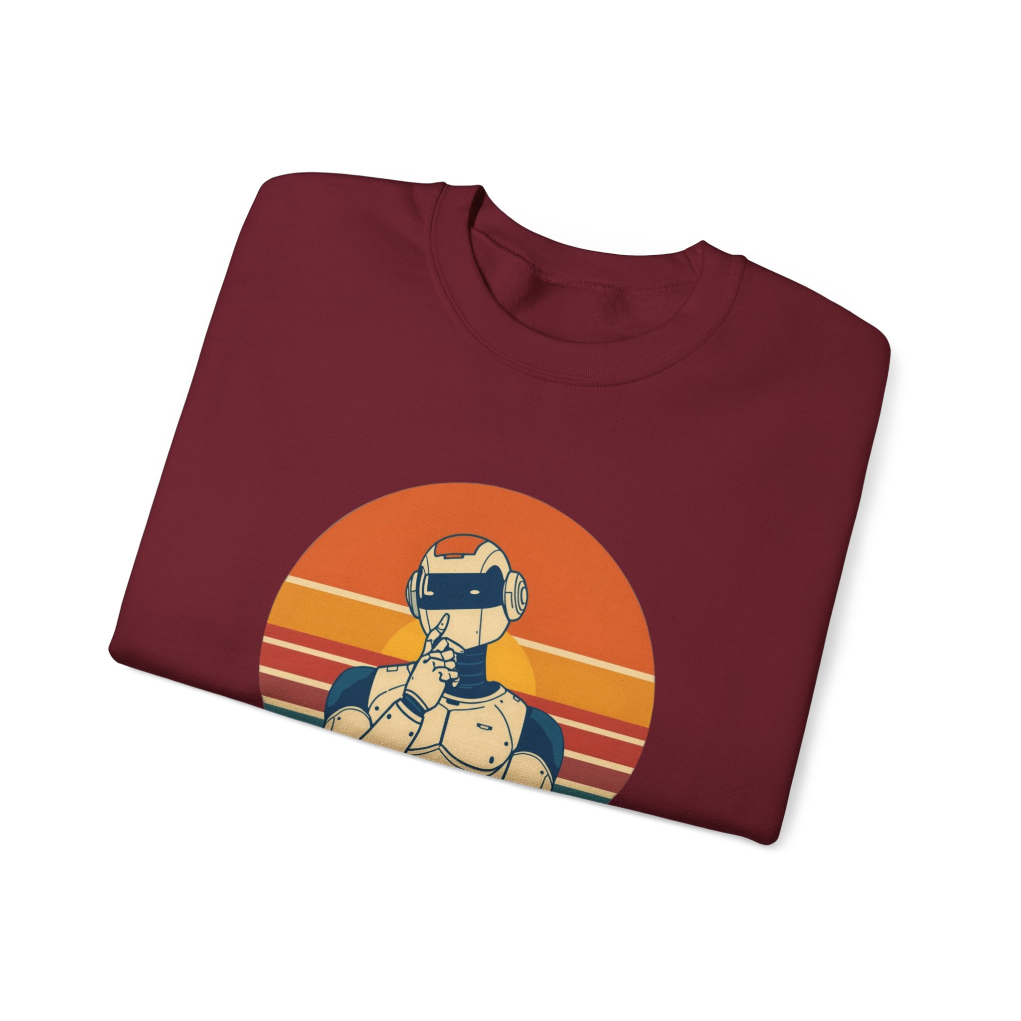 Wired for Success Retro Robot Thinker AI Tech Sweatshirt Gift - Image 86