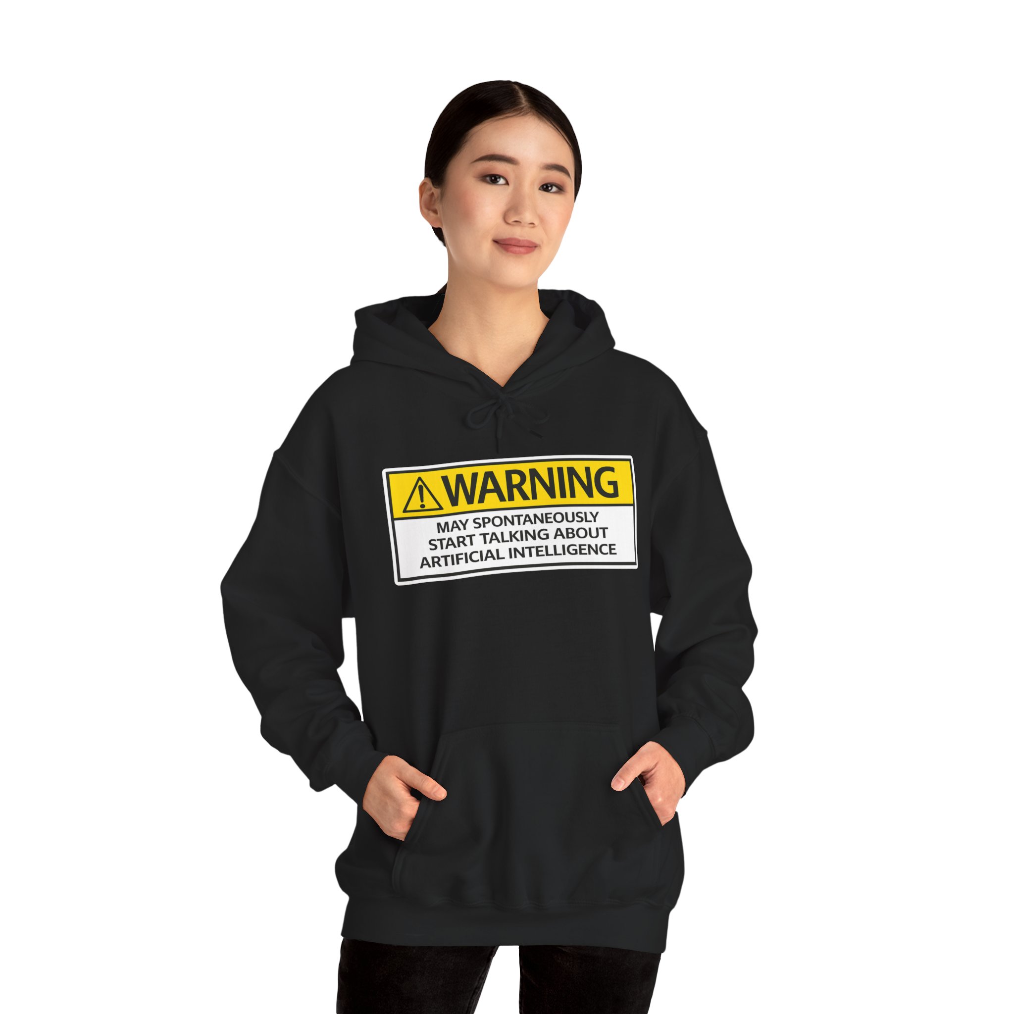 Warning May Talk About AI Hoodie | Funny Artificial Intelligence Sweatshirt - Image 52