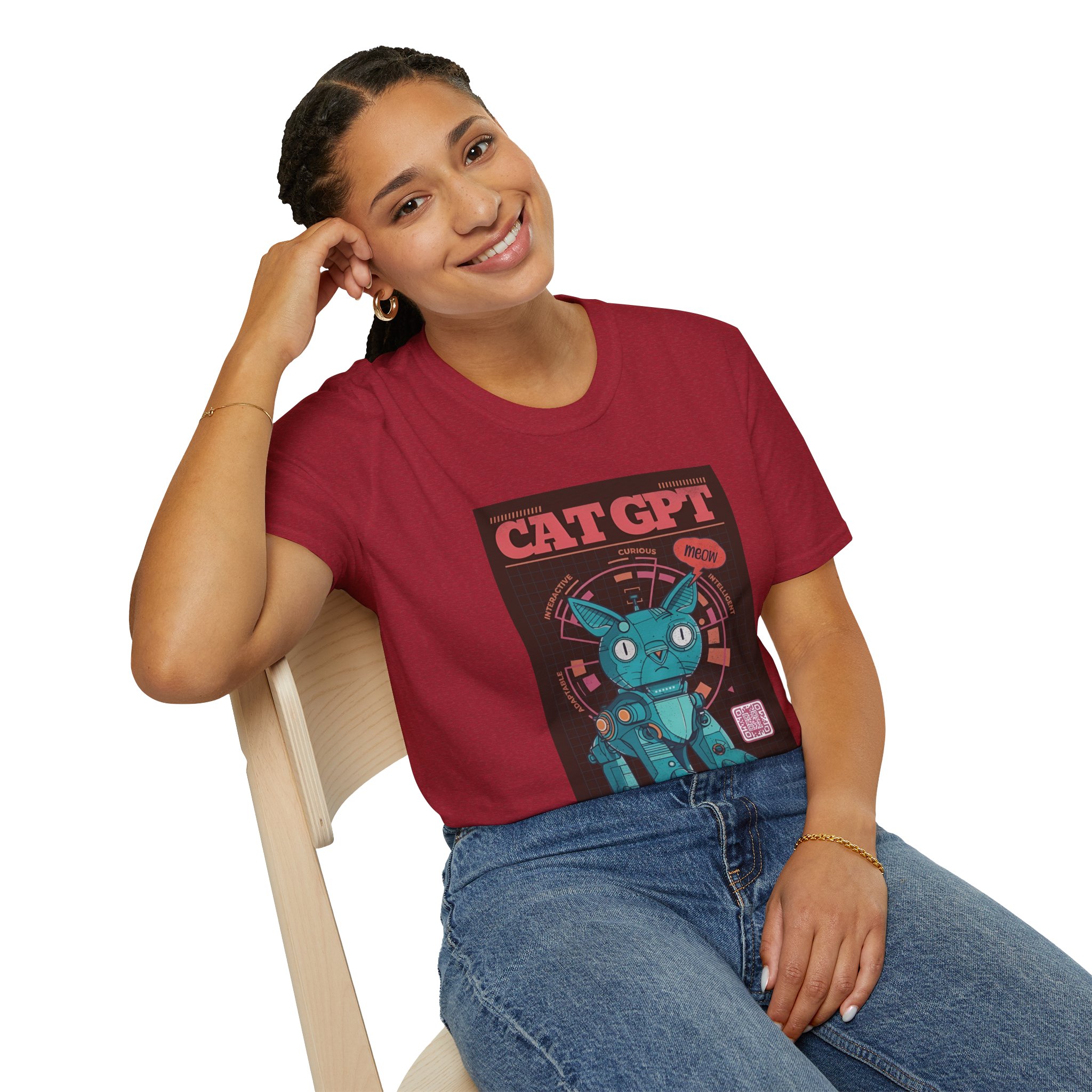 Robot Cat AI Tee | Funny Cyberpunk Cat Shirt for Tech Lovers - Image 105