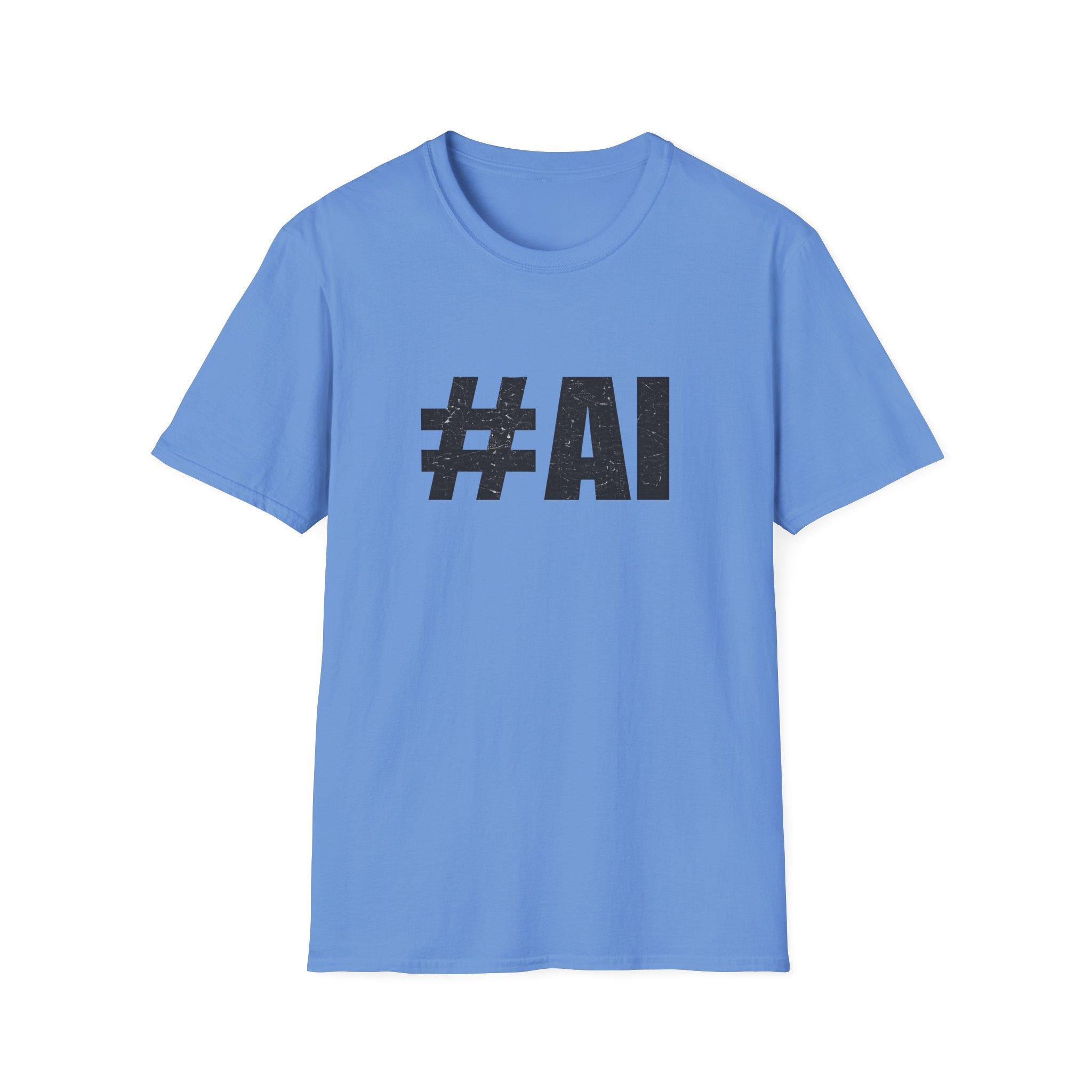 #AI Distressed Dark Minimalist Artificial Intelligence Graphic T-Shirt - Image 122
