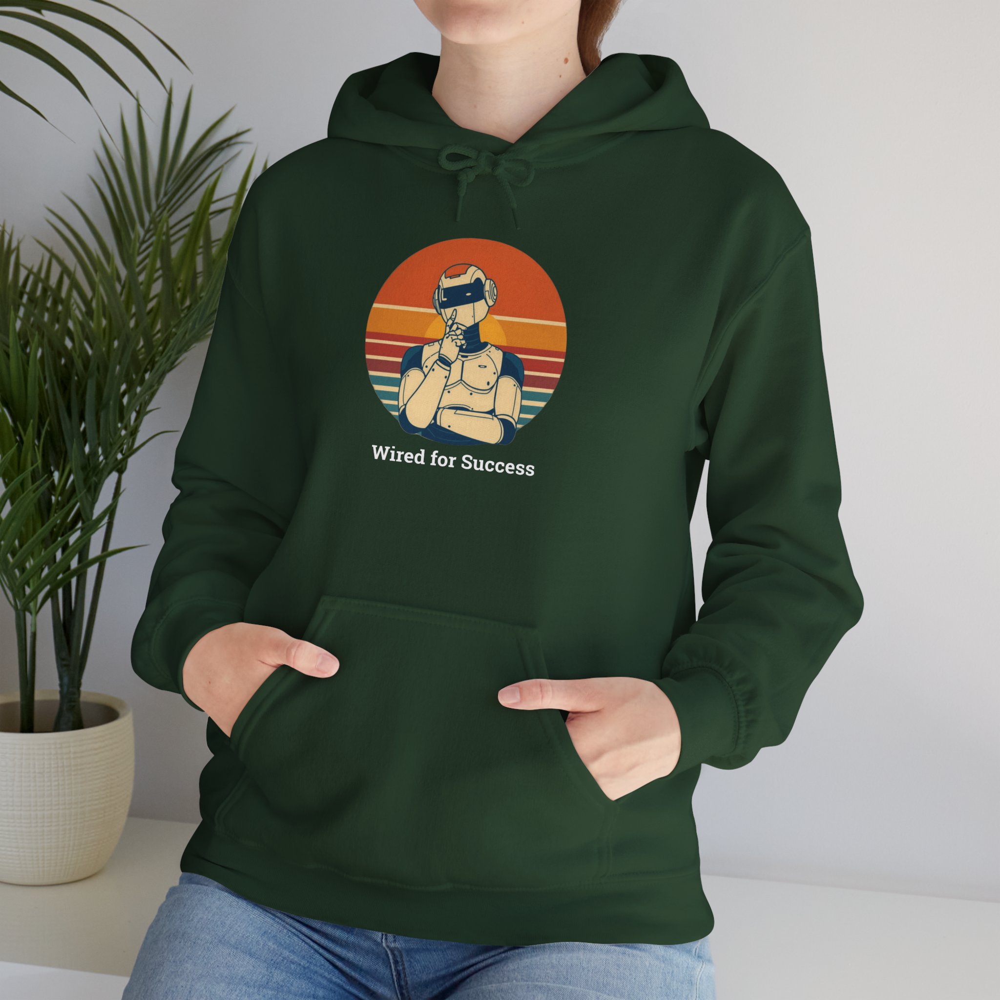 Wired for Success Retro Robot AI Hoodie Tech Gift Hooded Sweatshirt - Image 31