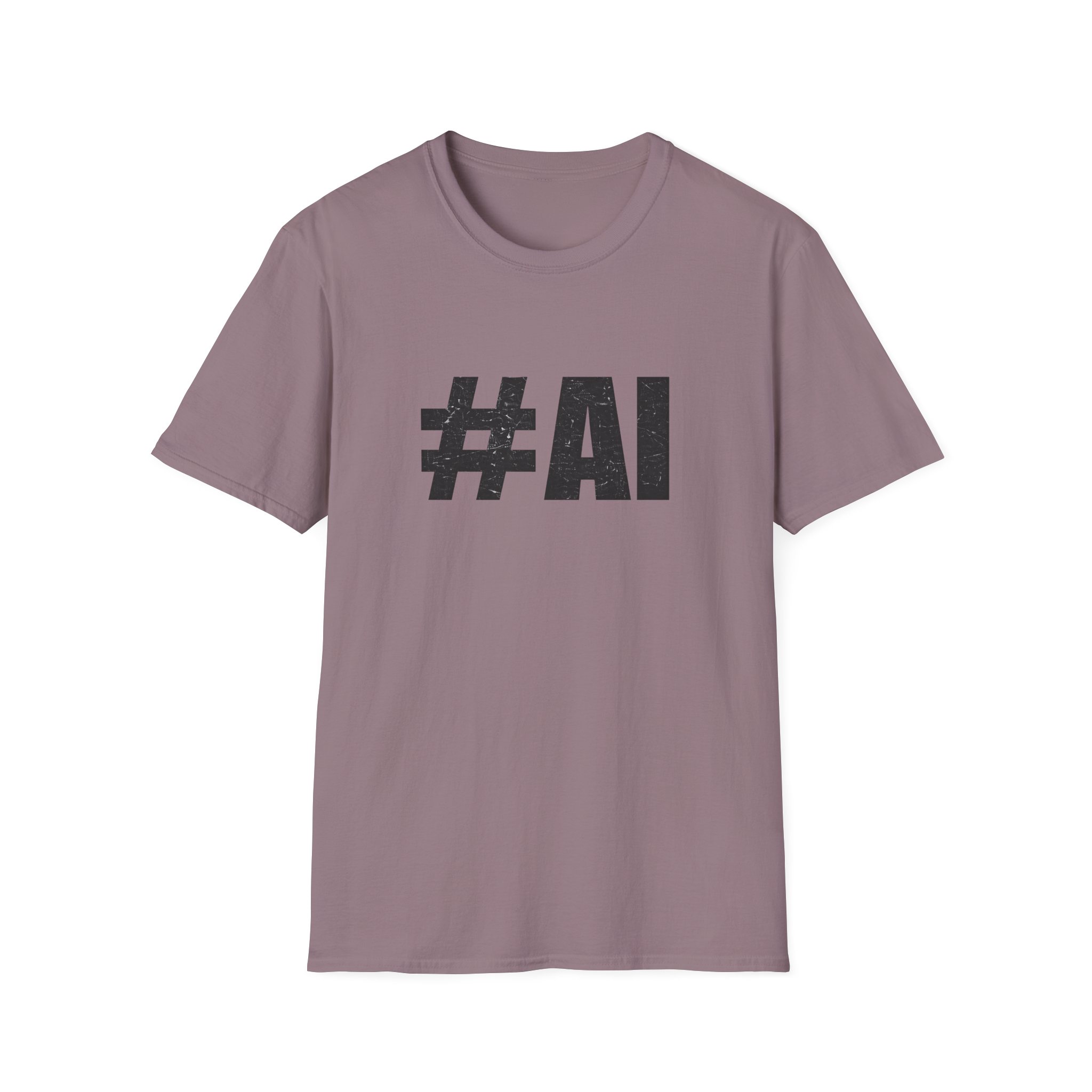 #AI Distressed Dark Minimalist Artificial Intelligence Graphic T-Shirt - Image 133