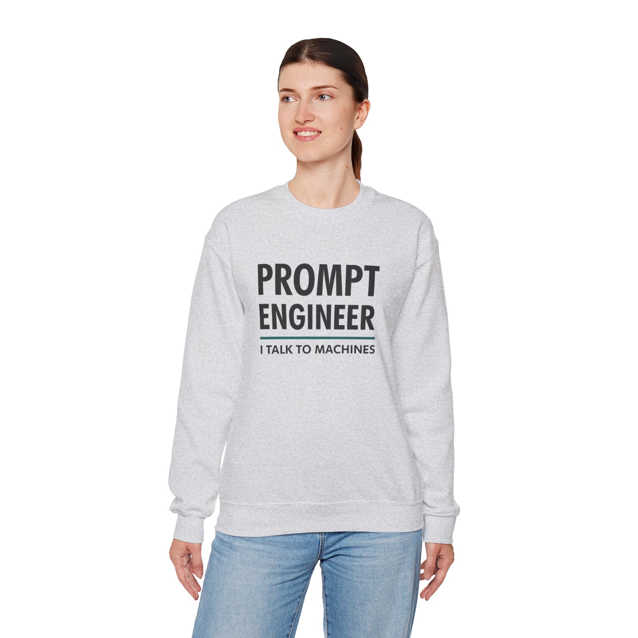 Prompt Engineer I Talk To Machines – Funny AI Job Title Crewneck - Image 16