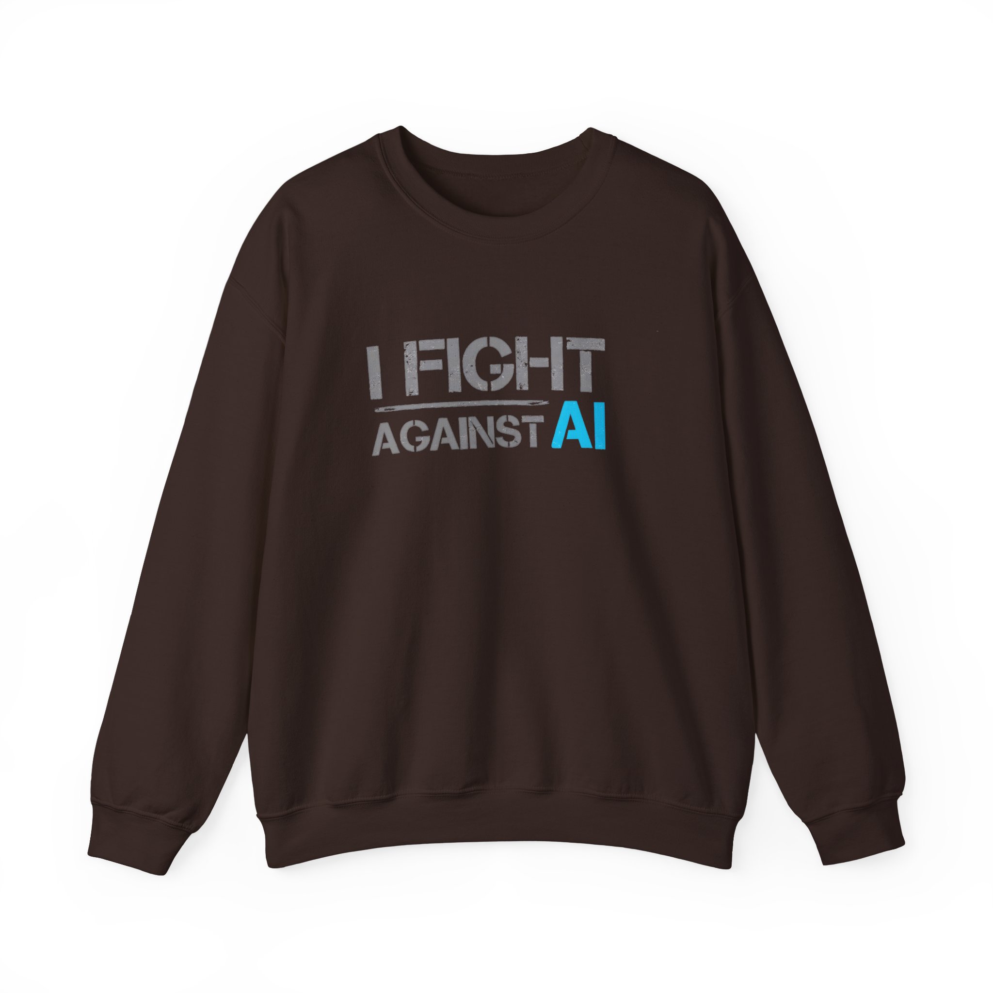 I Fight Against AI – Human Creativity Resistance Crewneck Sweatshirt - Image 2