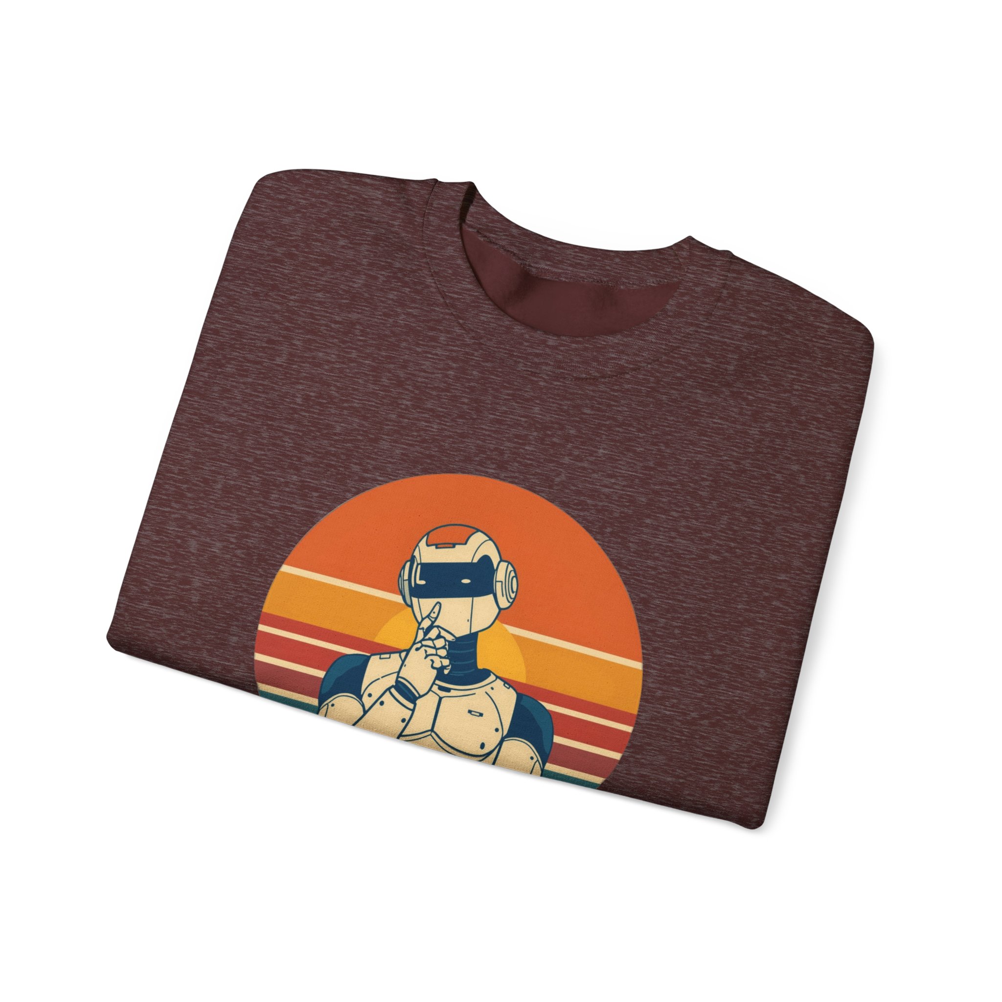 Wired for Success Retro Robot Thinker AI Tech Sweatshirt Gift - Image 8