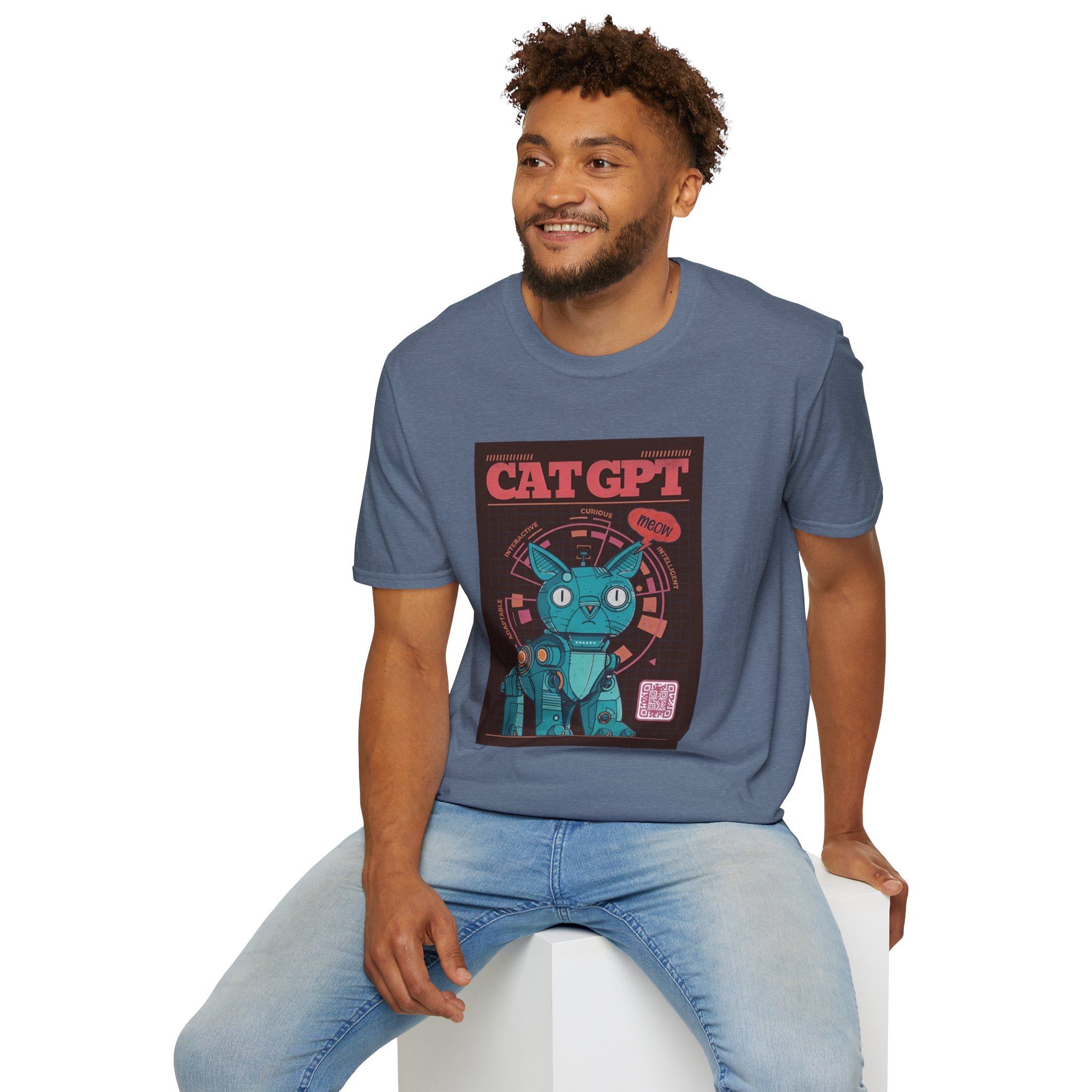 Robot Cat AI Tee | Funny Cyberpunk Cat Shirt for Tech Lovers - Image 71