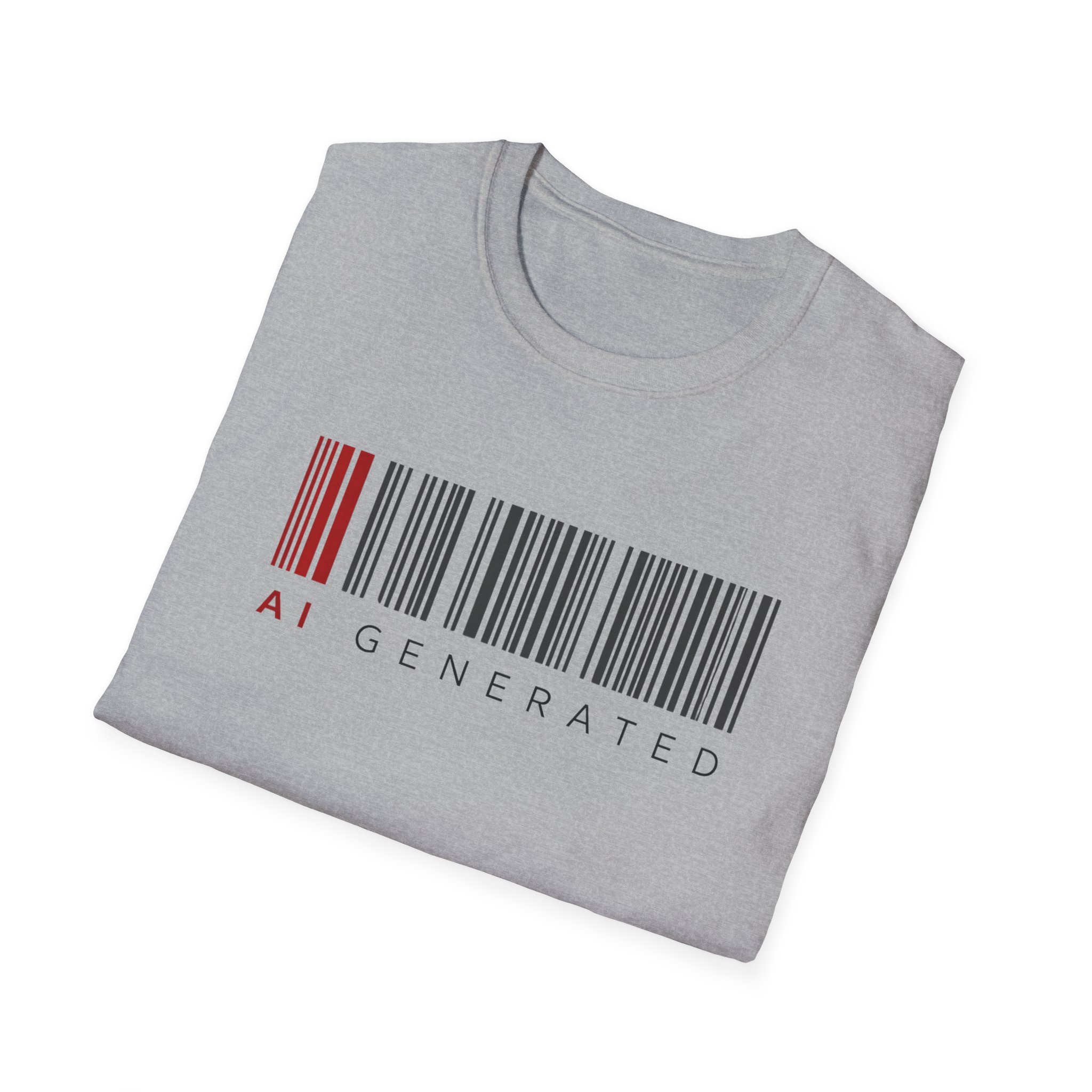 AI Generated Barcode Dark Minimalist Generative Art Graphic T-Shirt - Image 26