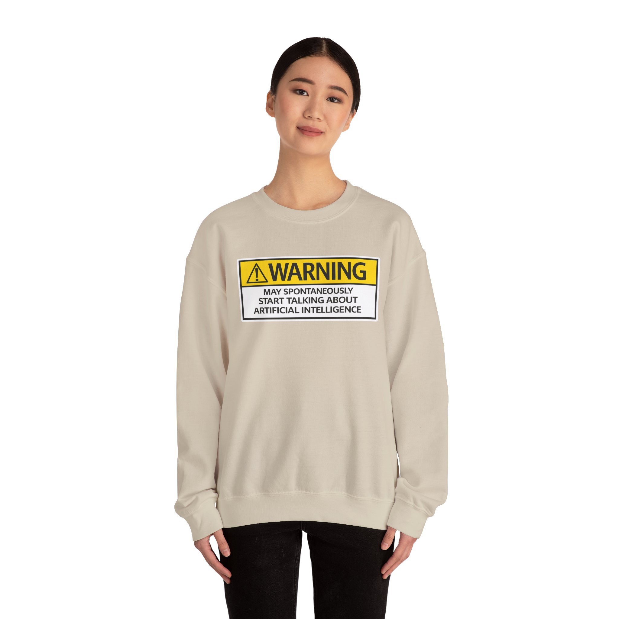 Warning May Talk About AI Sweatshirt | Funny Artificial Intelligence Hoodie - Image 39