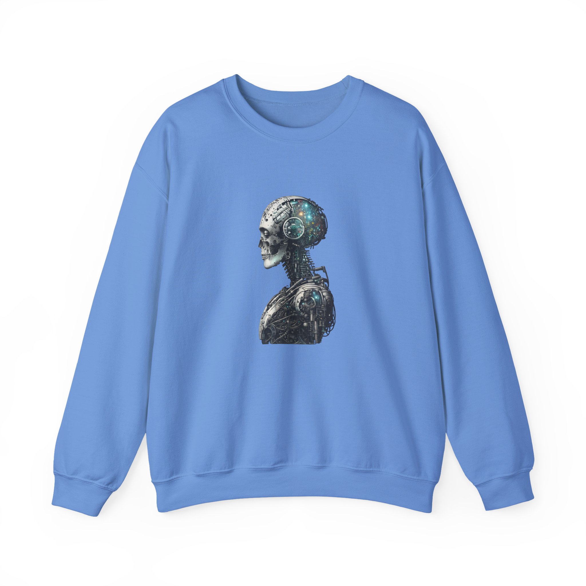 Cosmic Cyber Skull – Dark Cyberpunk Biomechanical Crewneck Sweatshirt - Image 73