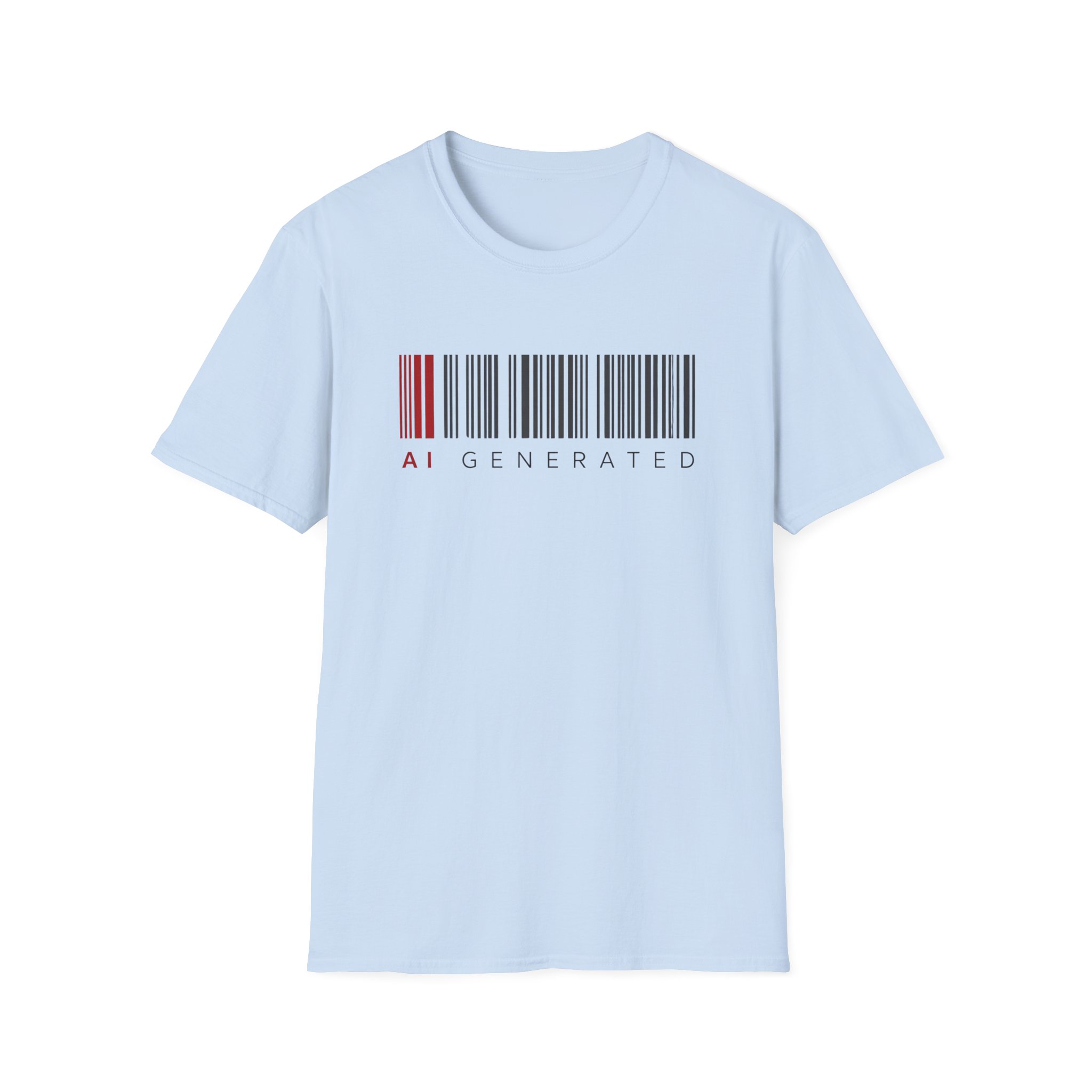 AI Generated Barcode Dark Minimalist Generative Art Graphic T-Shirt - Image 78