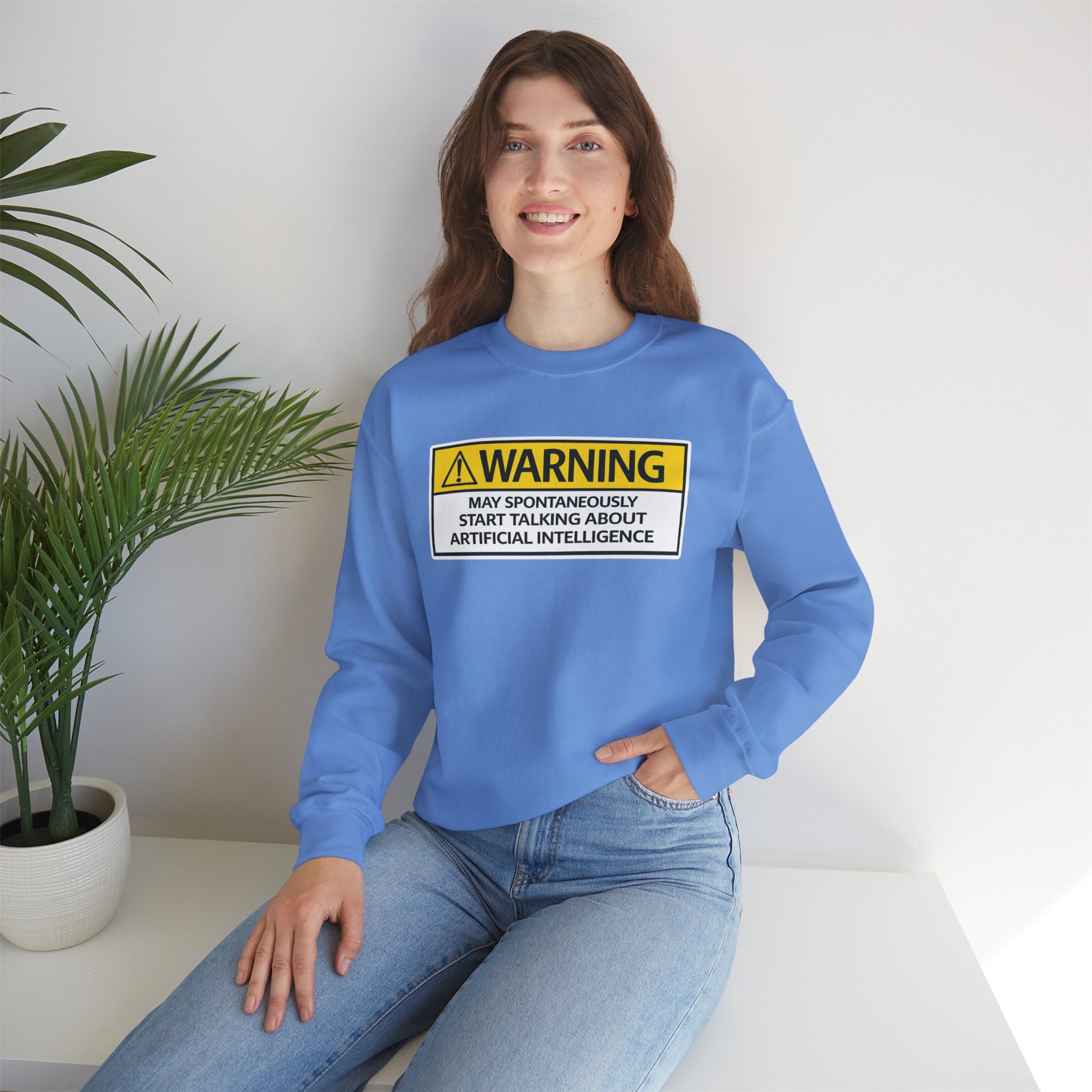 Warning May Talk About AI Sweatshirt | Funny Artificial Intelligence Hoodie - Image 76
