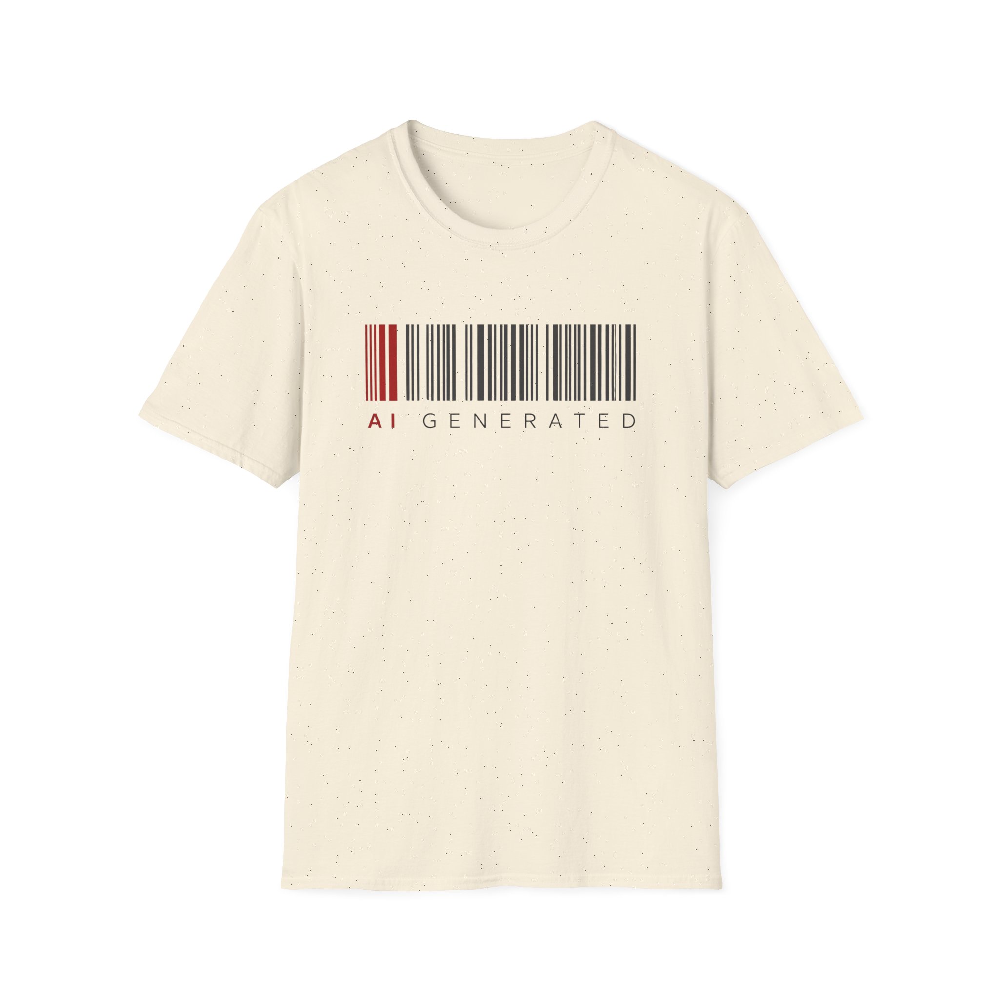 AI Generated Barcode Dark Minimalist Generative Art Graphic T-Shirt - Image 12