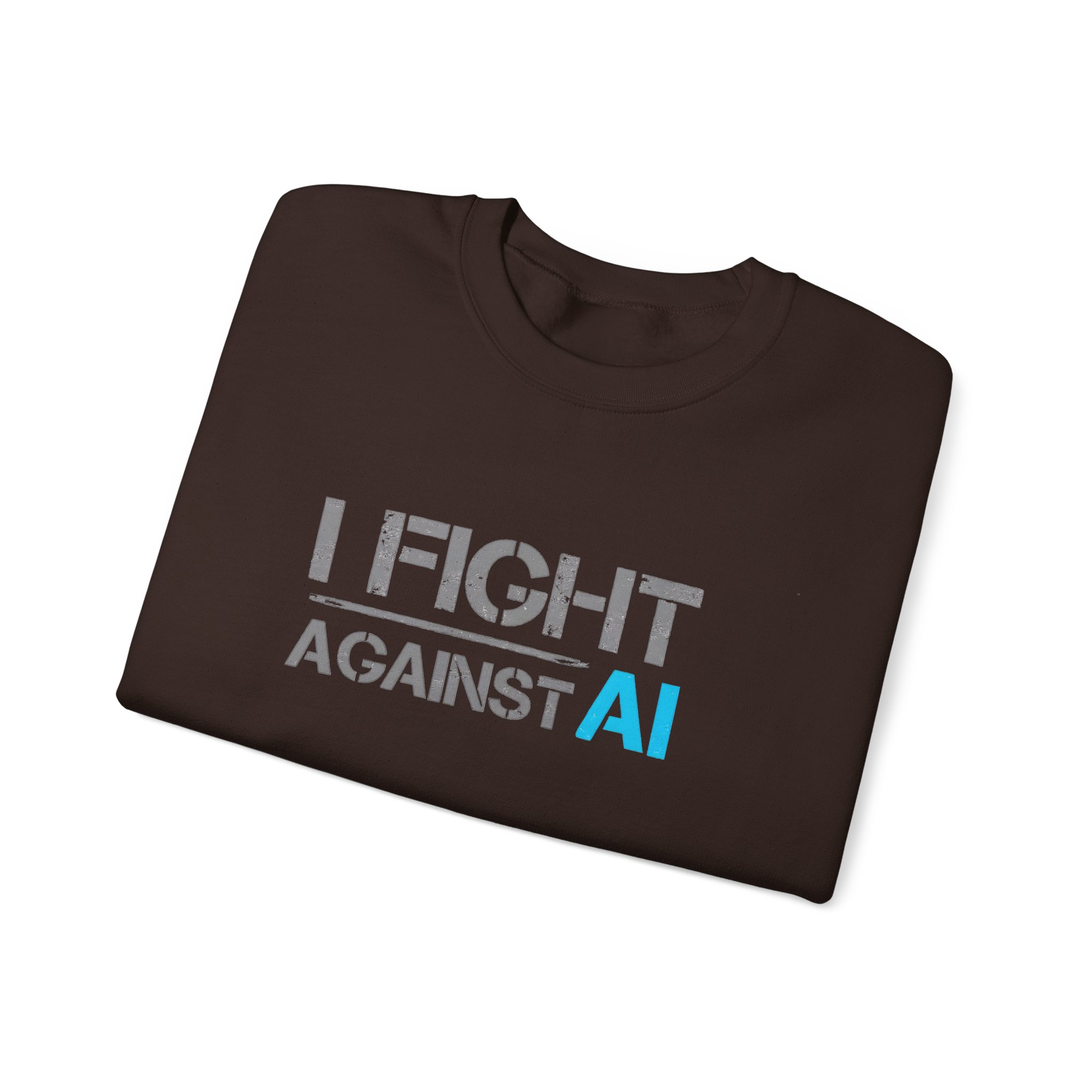 I Fight Against AI – Human Creativity Resistance Crewneck Sweatshirt - Image 4