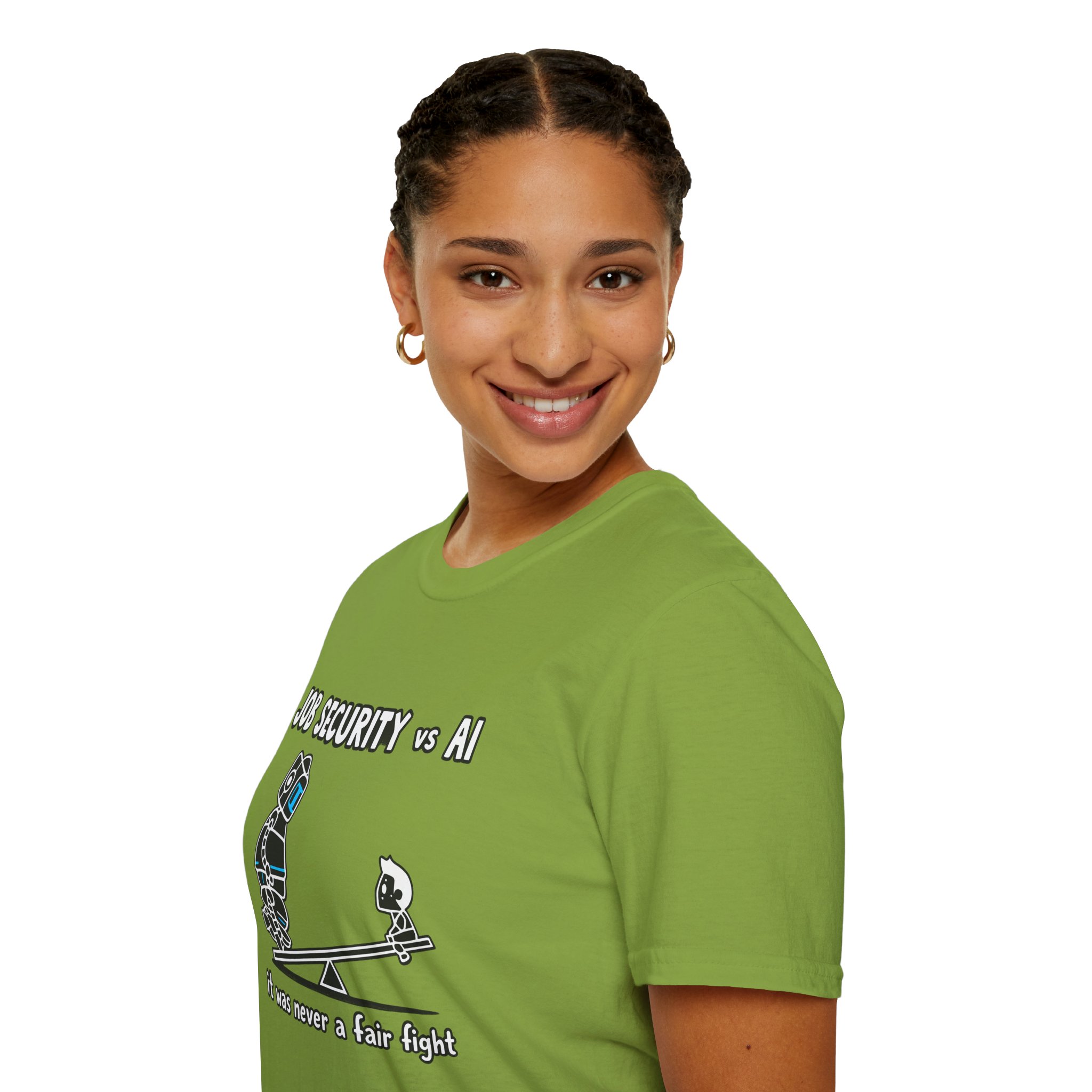 POV You're An AI And It's Monday – Funny Tired Robot Graphic T-Shirt - Image 62