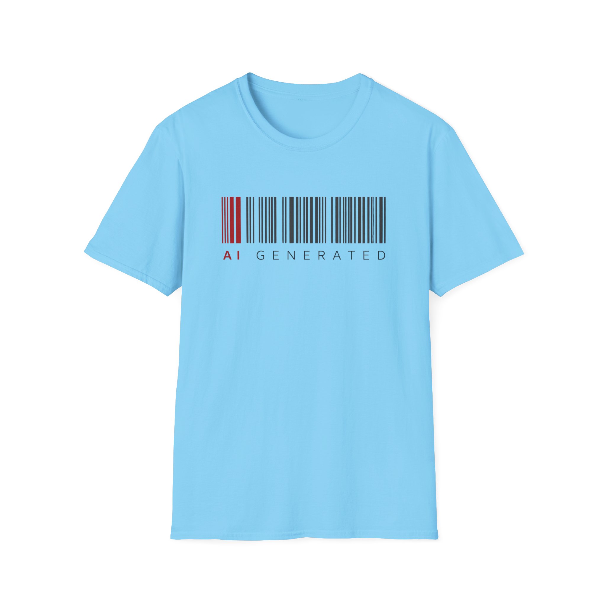 AI Generated Barcode Dark Minimalist Generative Art Graphic T-Shirt - Image 111