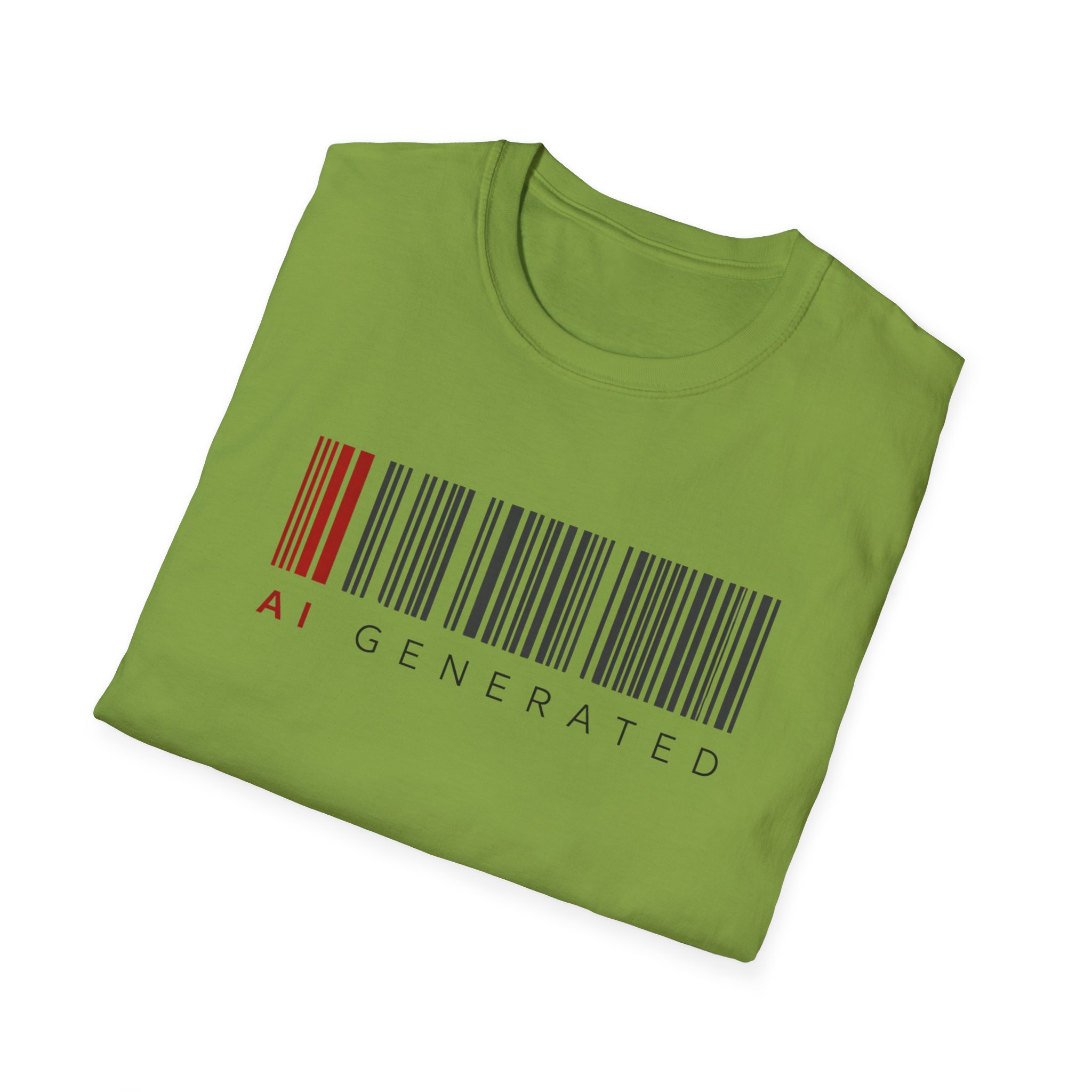 AI Generated Barcode Dark Minimalist Generative Art Graphic T-Shirt - Image 48