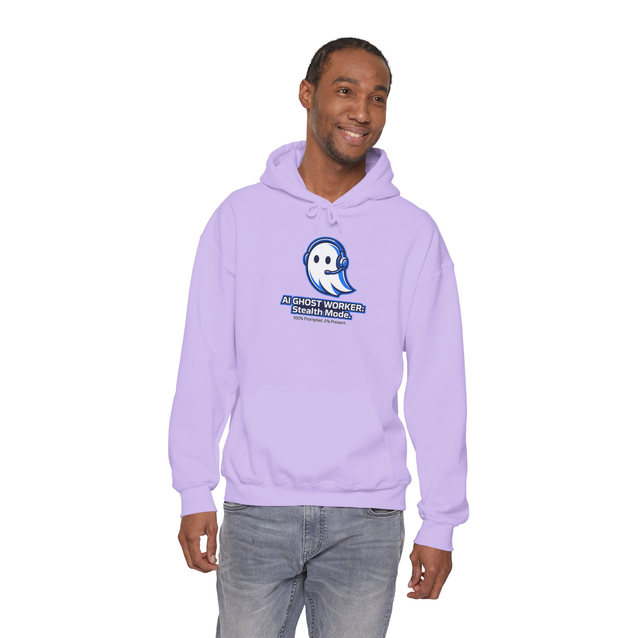 AI Ghost Worker Stealth Mode – 100% Prompted 0% Present Funny Hoodie - Image 94