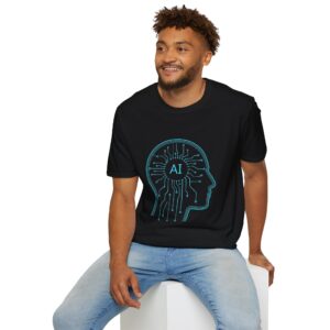 AI Circuit Mind – Neural Network Brain Glow Graphic Tech T-Shirt
