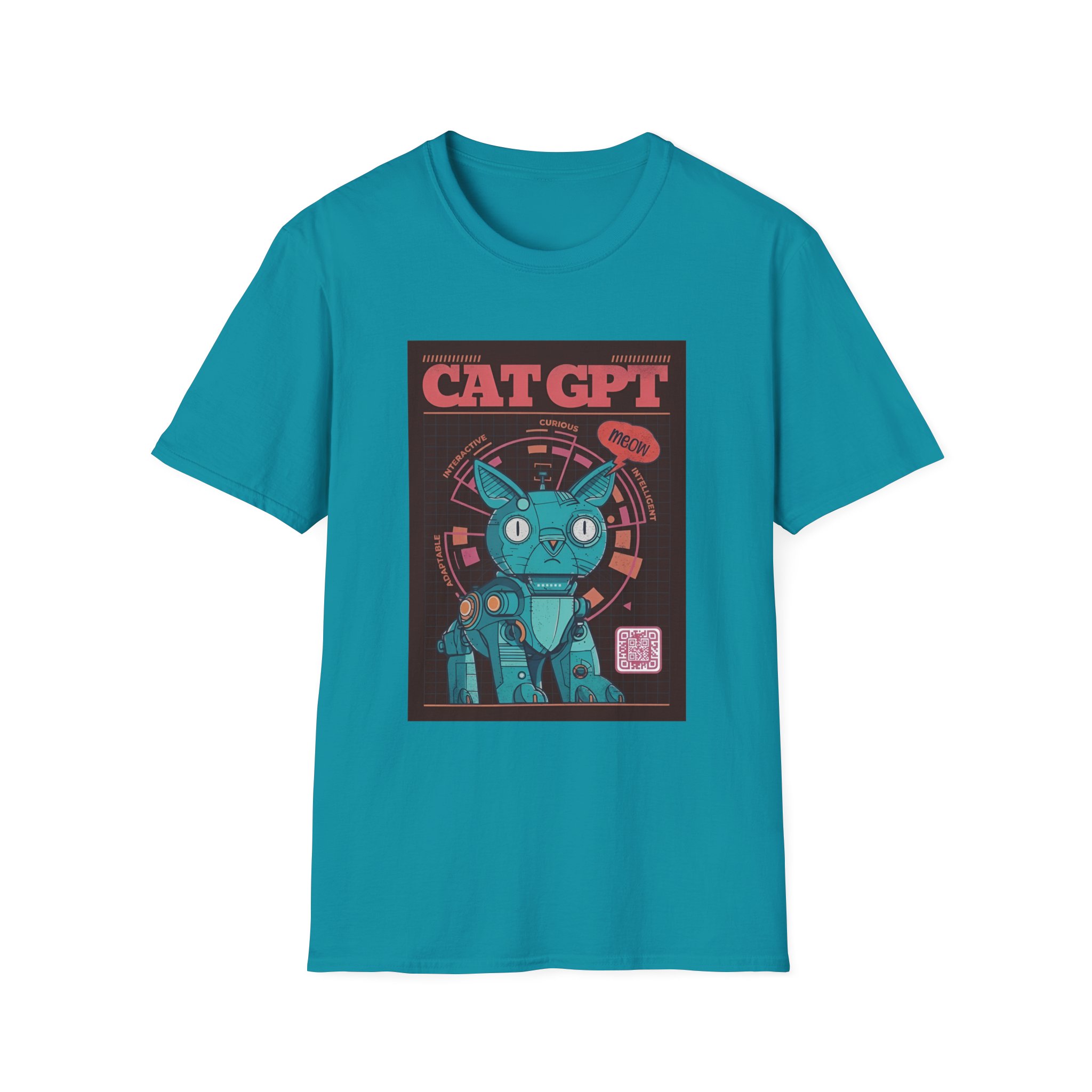Robot Cat AI Tee | Funny Cyberpunk Cat Shirt for Tech Lovers - Image 118