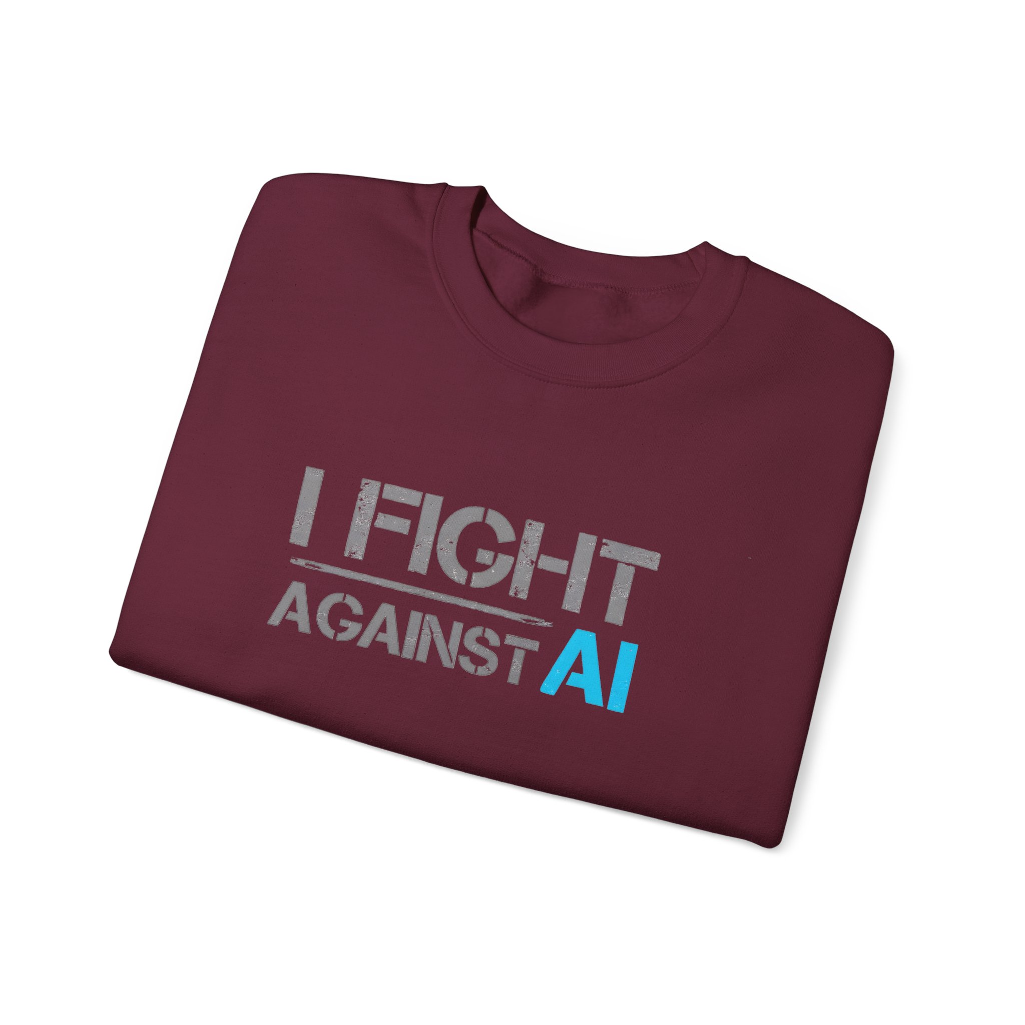 I Fight Against AI – Human Creativity Resistance Crewneck Sweatshirt - Image 30