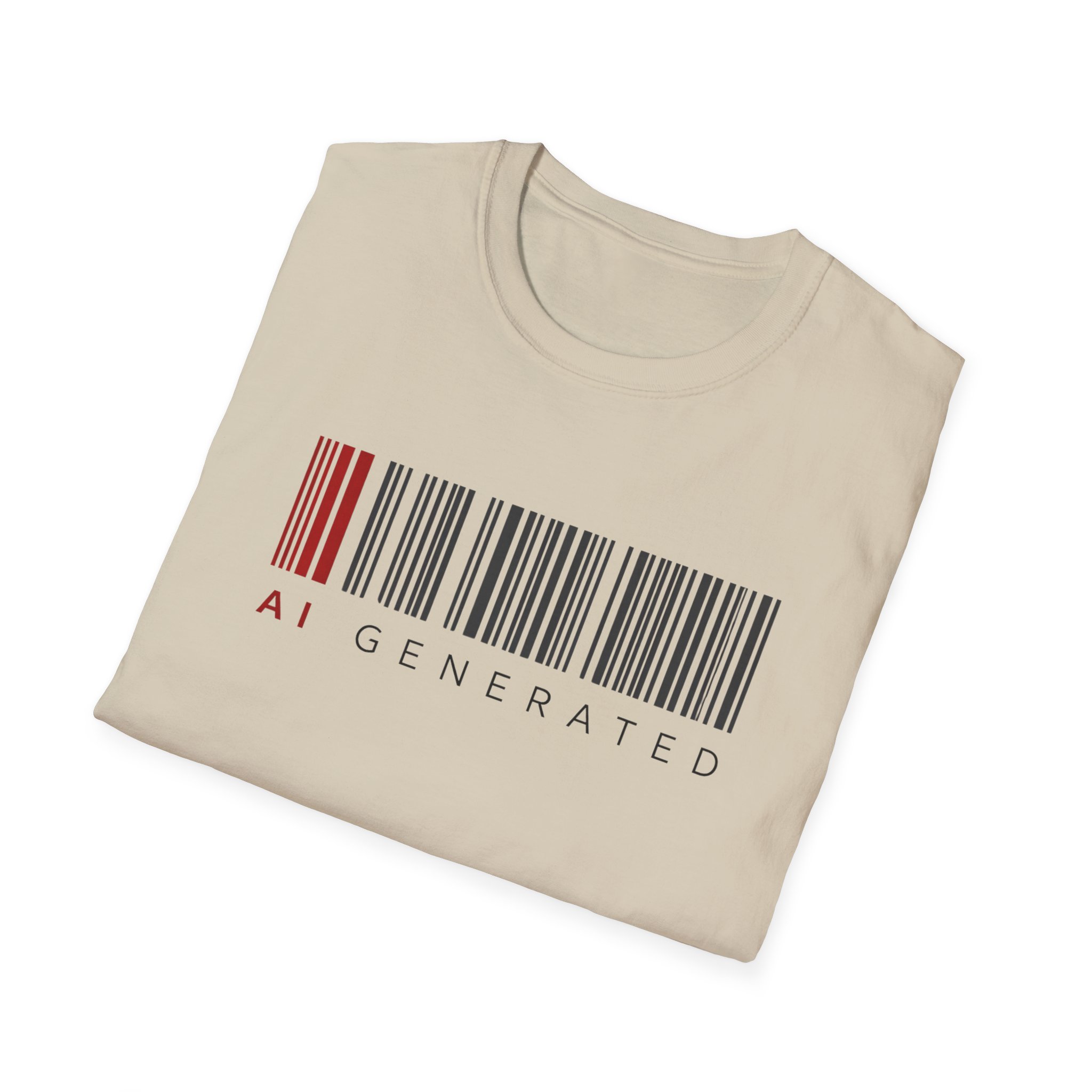 AI Generated Barcode Dark Minimalist Generative Art Graphic T-Shirt - Image 37